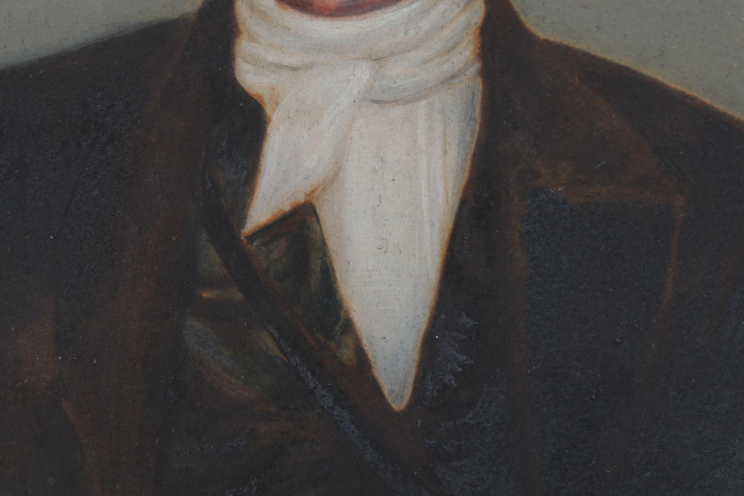 Portrait Tempera Painting of Gentleman, Late 19th Century