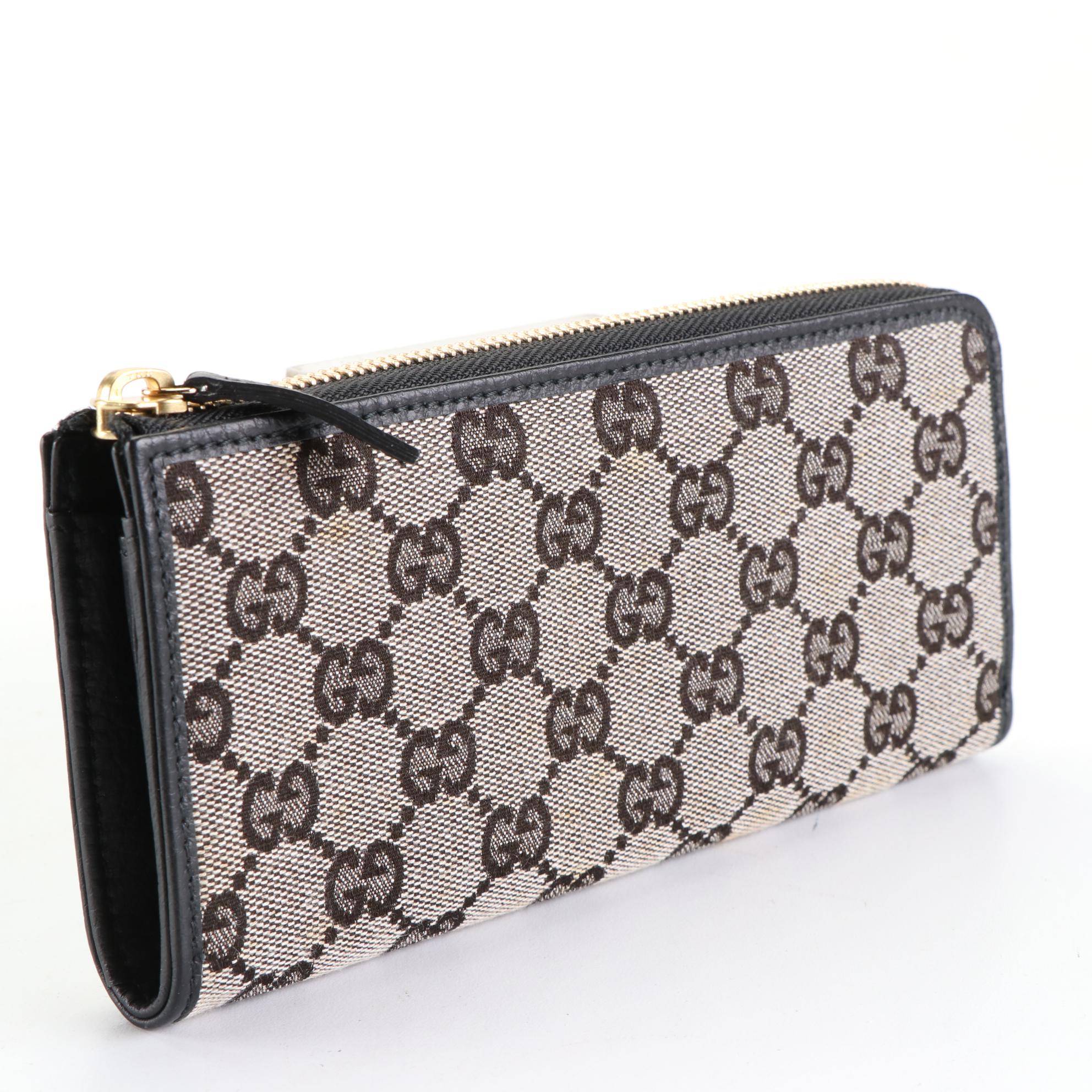 Gucci GG Canvas and Leather Zip Wallet