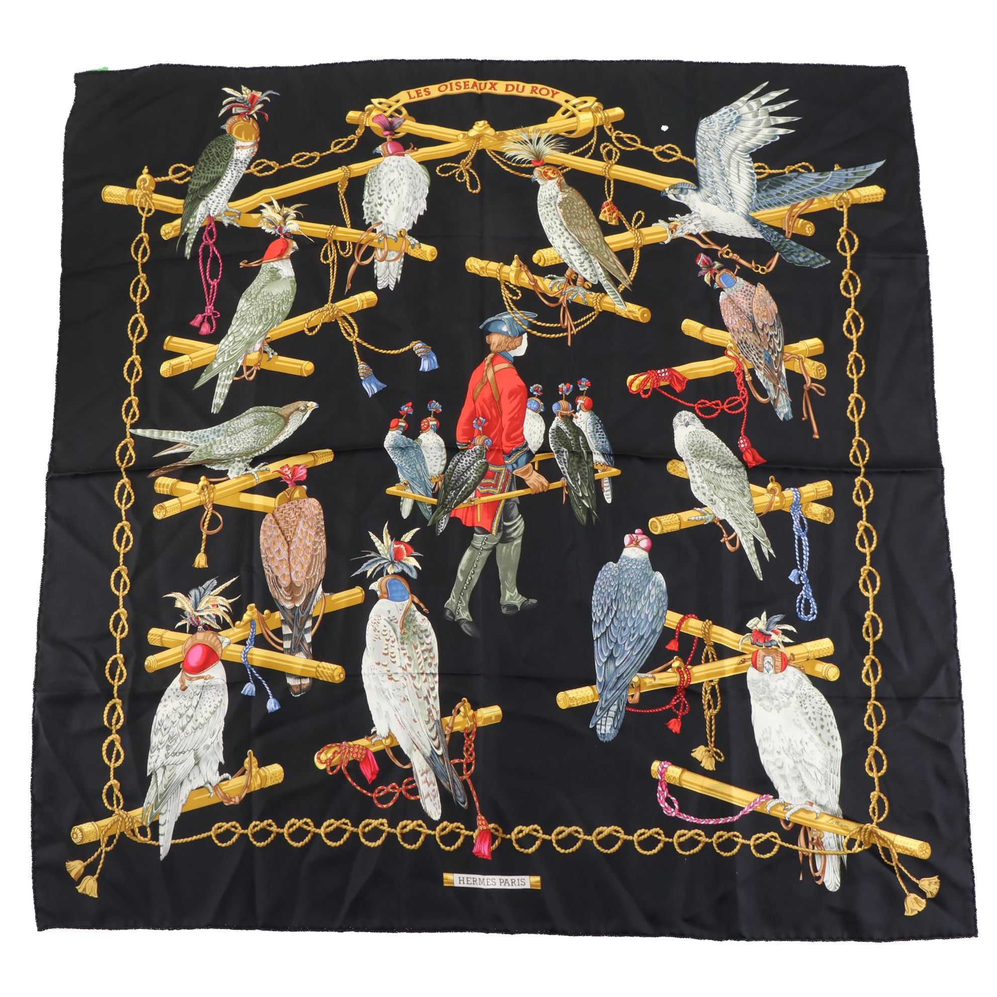 Hermès ''Les Oiseaux du Roy'' Scarf 90 in Silk Twill