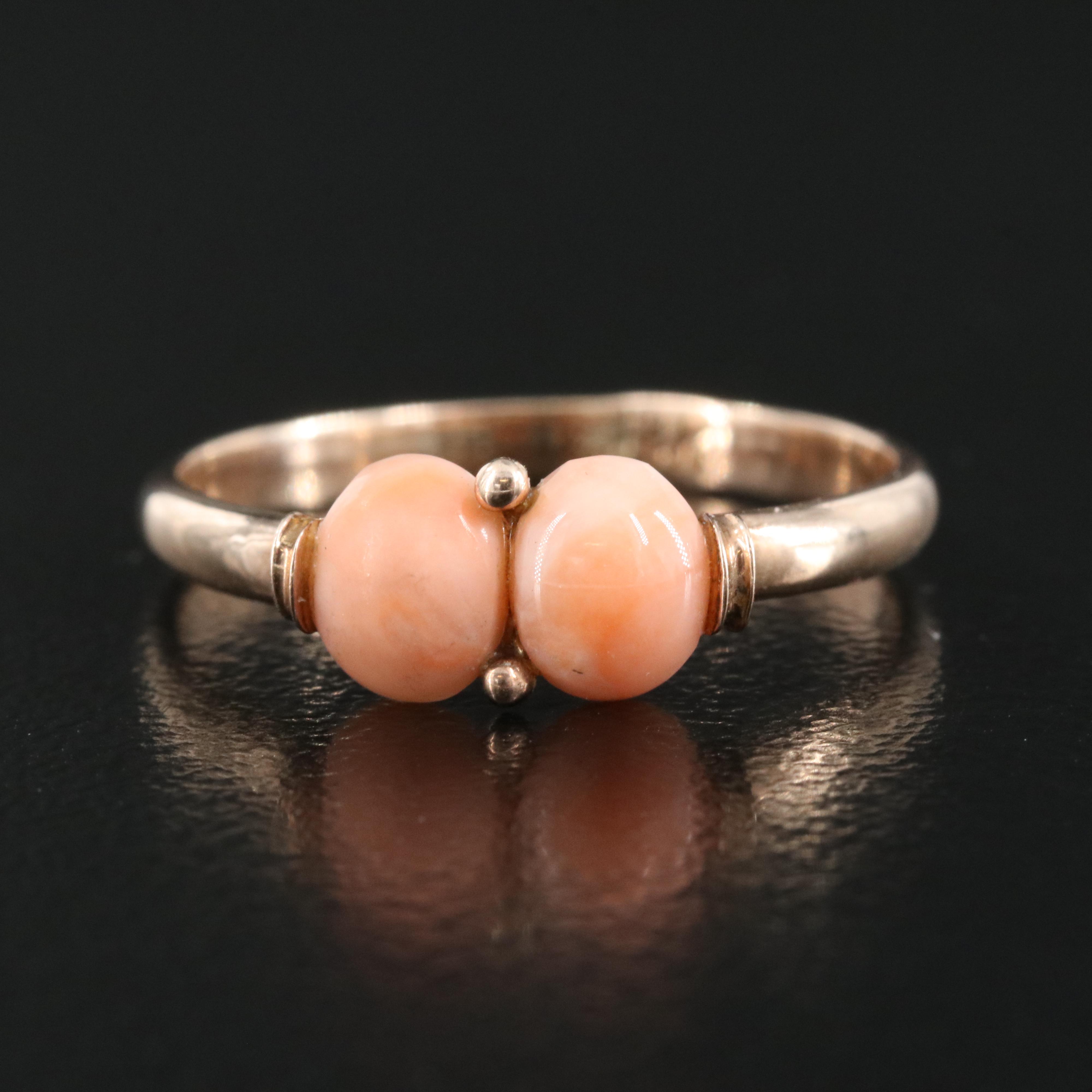 10K Rose Gold Coral Ring