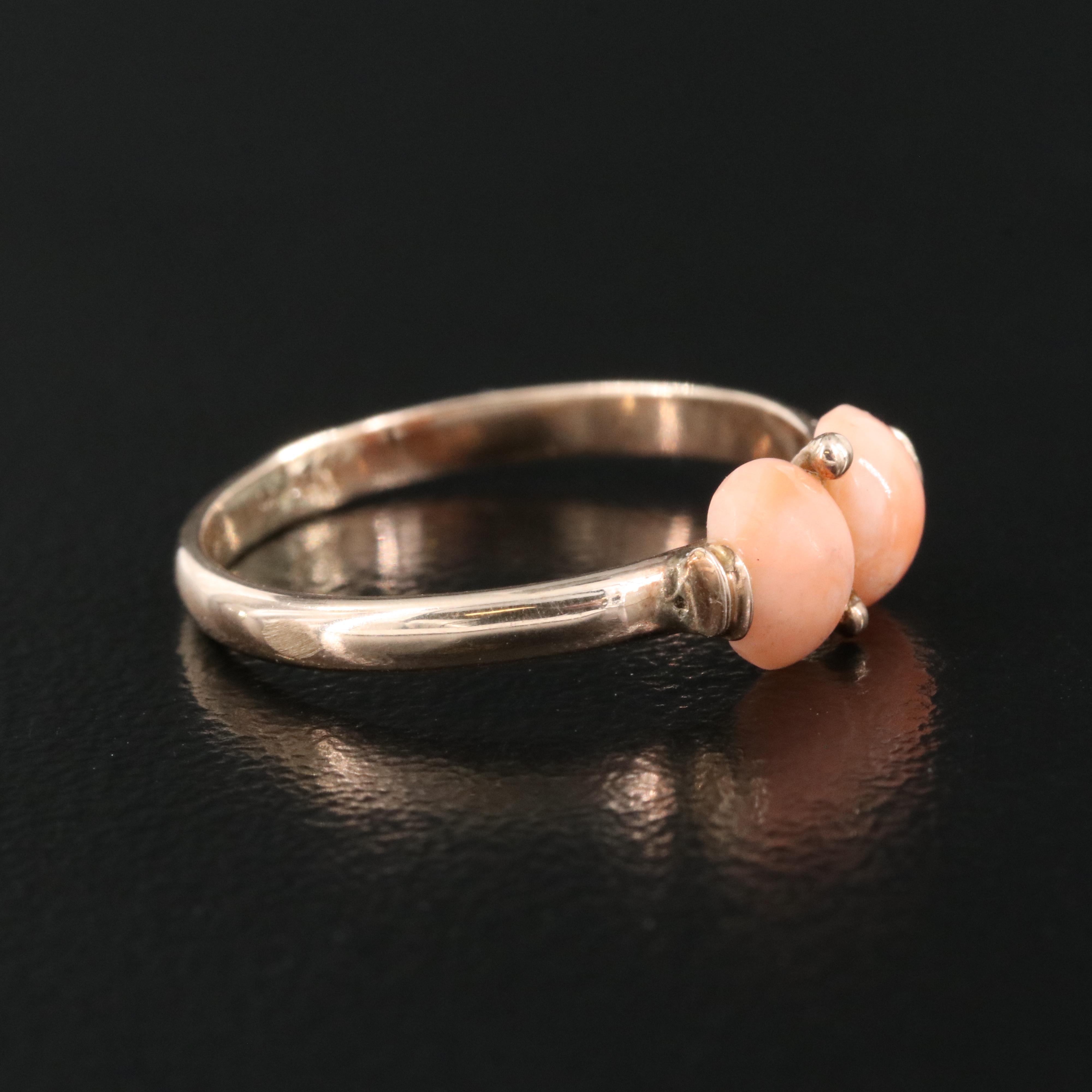 10K Rose Gold Coral Ring