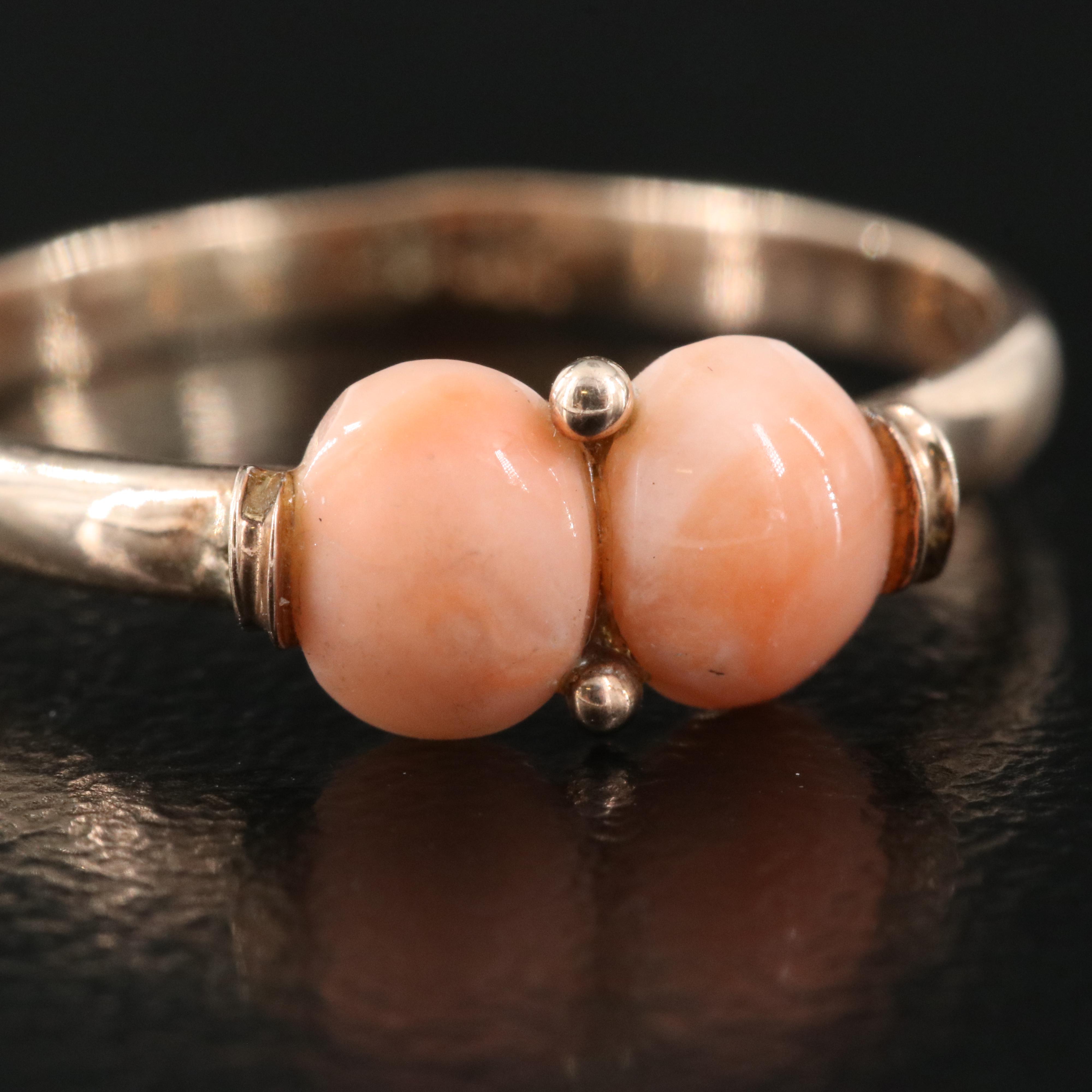 10K Rose Gold Coral Ring
