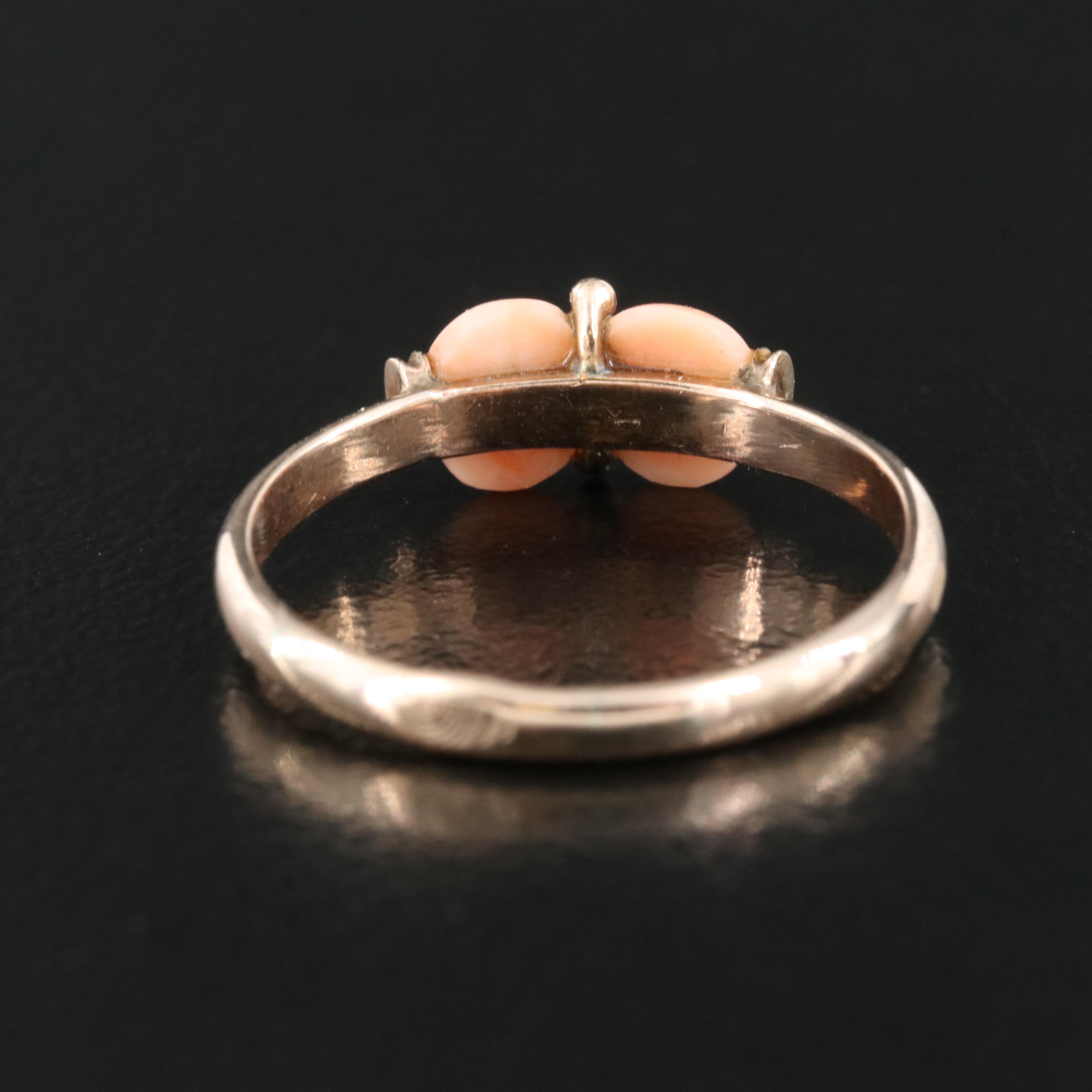 10K Rose Gold Coral Ring