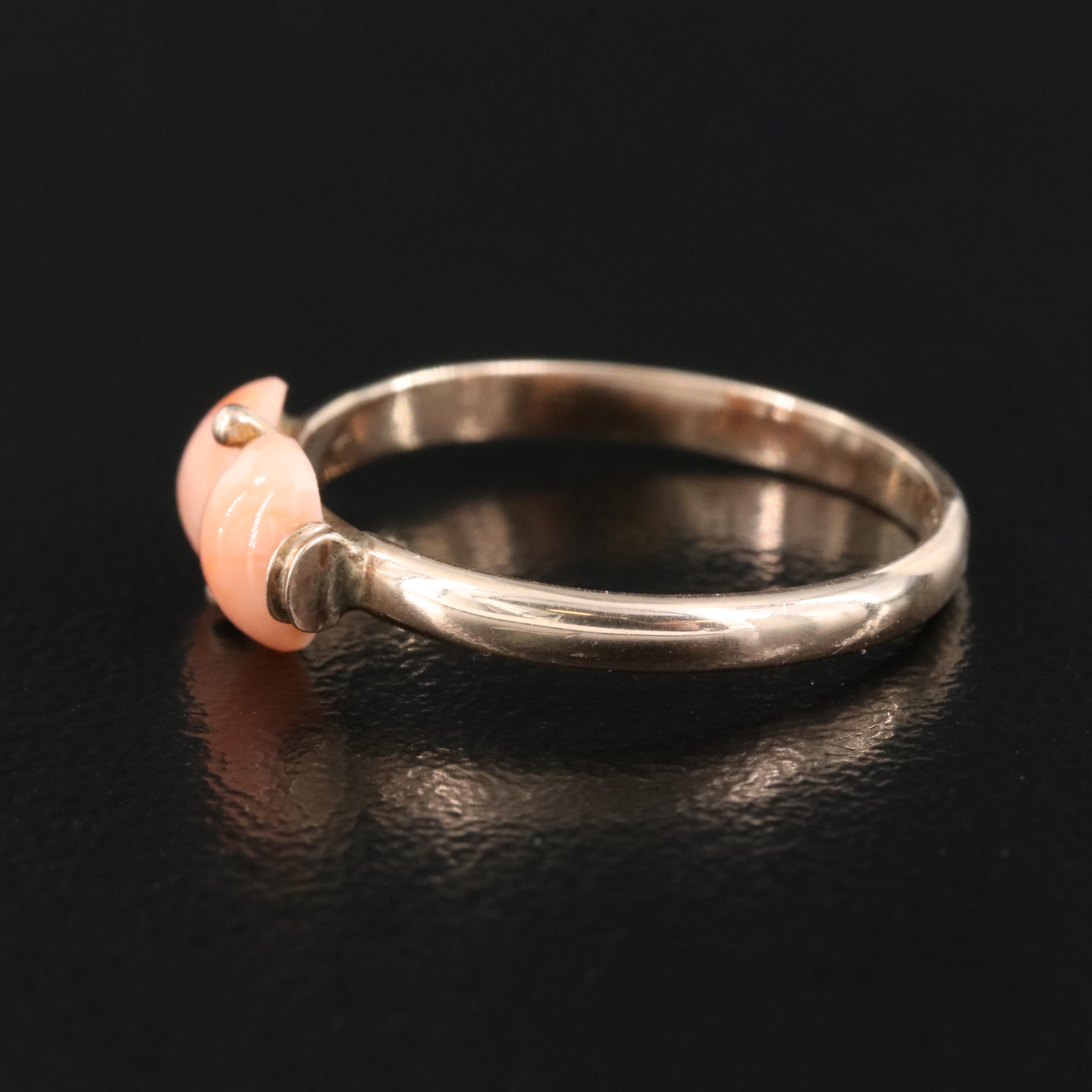 10K Rose Gold Coral Ring
