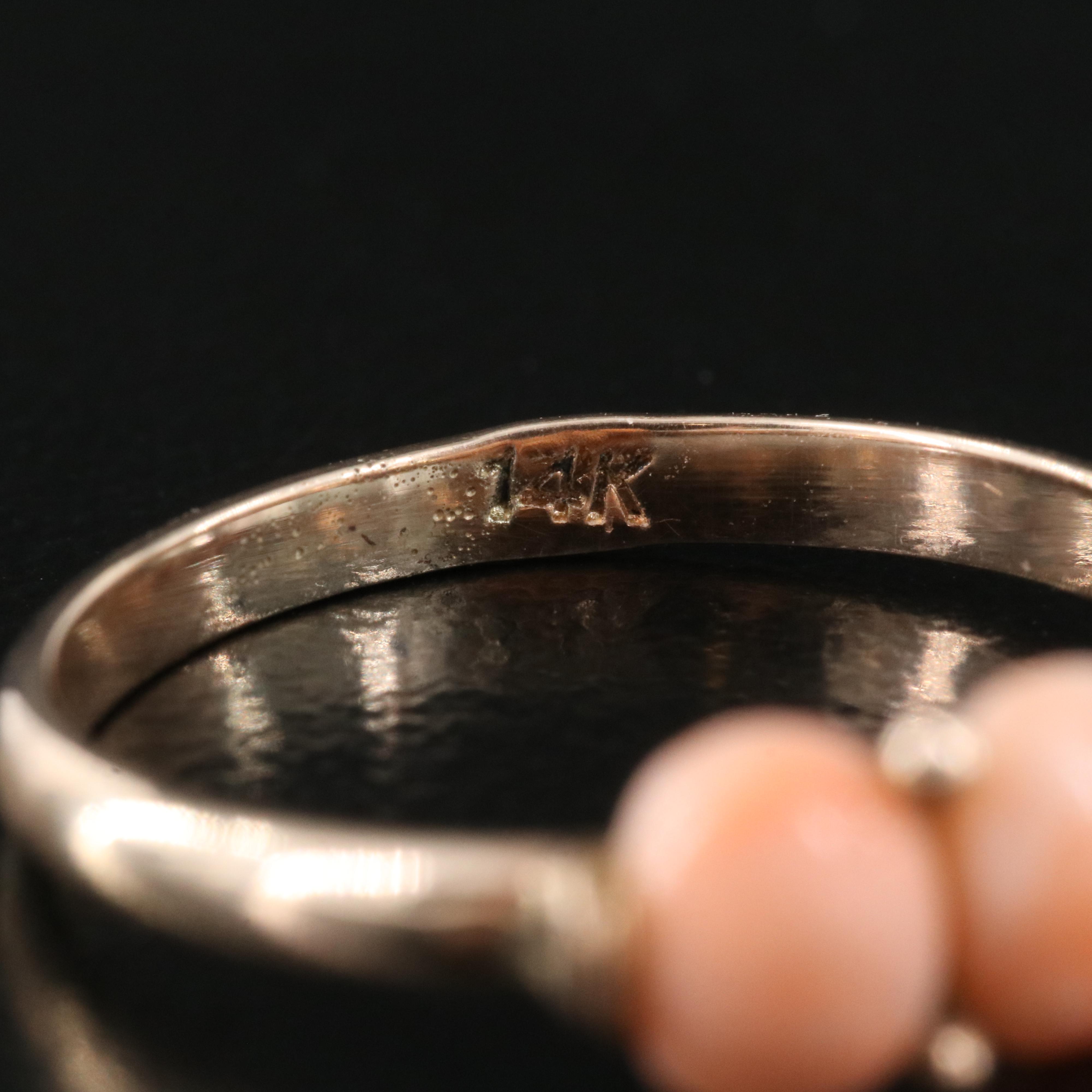 10K Rose Gold Coral Ring