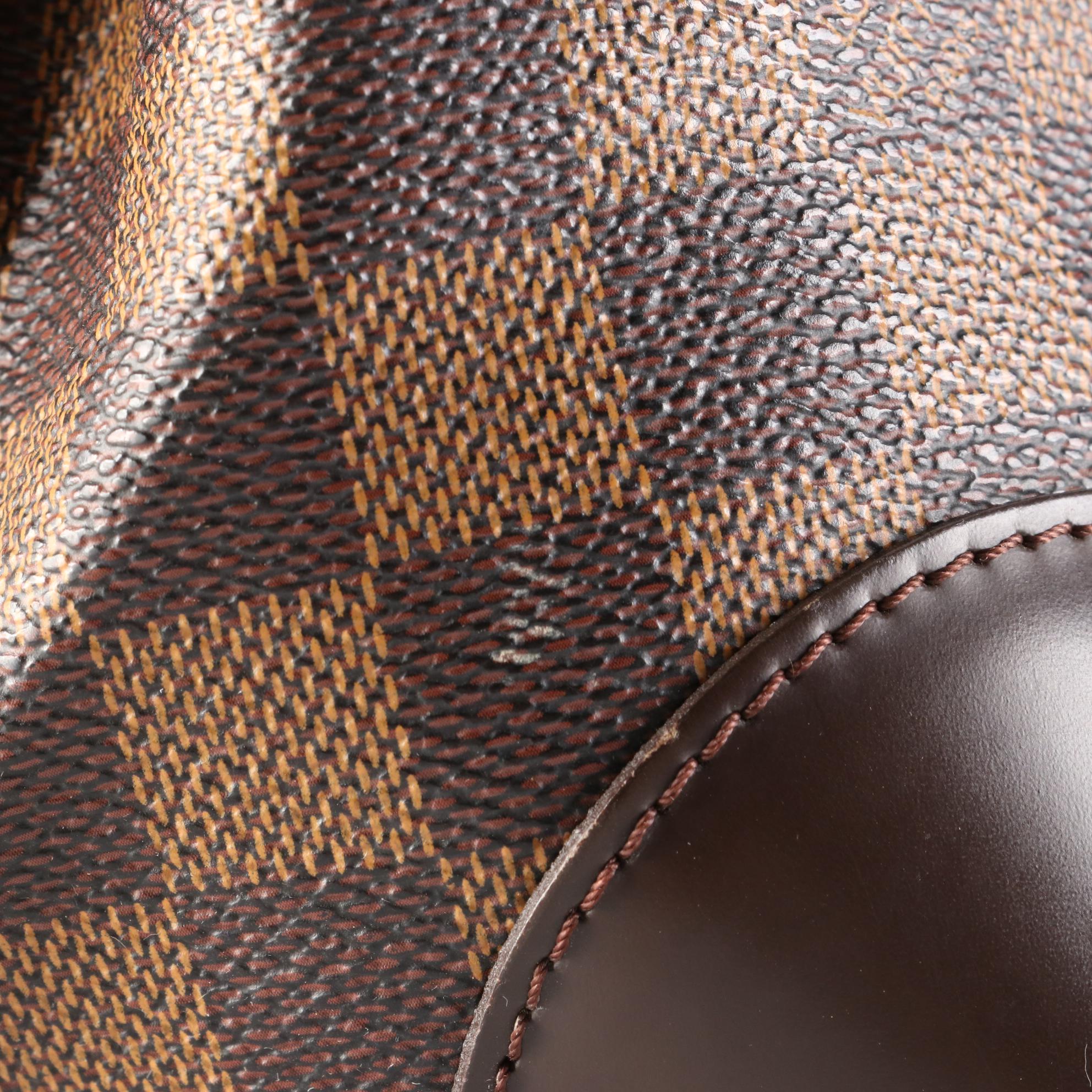 Louis Vuitton Hampstead MM Bag in Damier Ebene Canvas and Smooth Leather