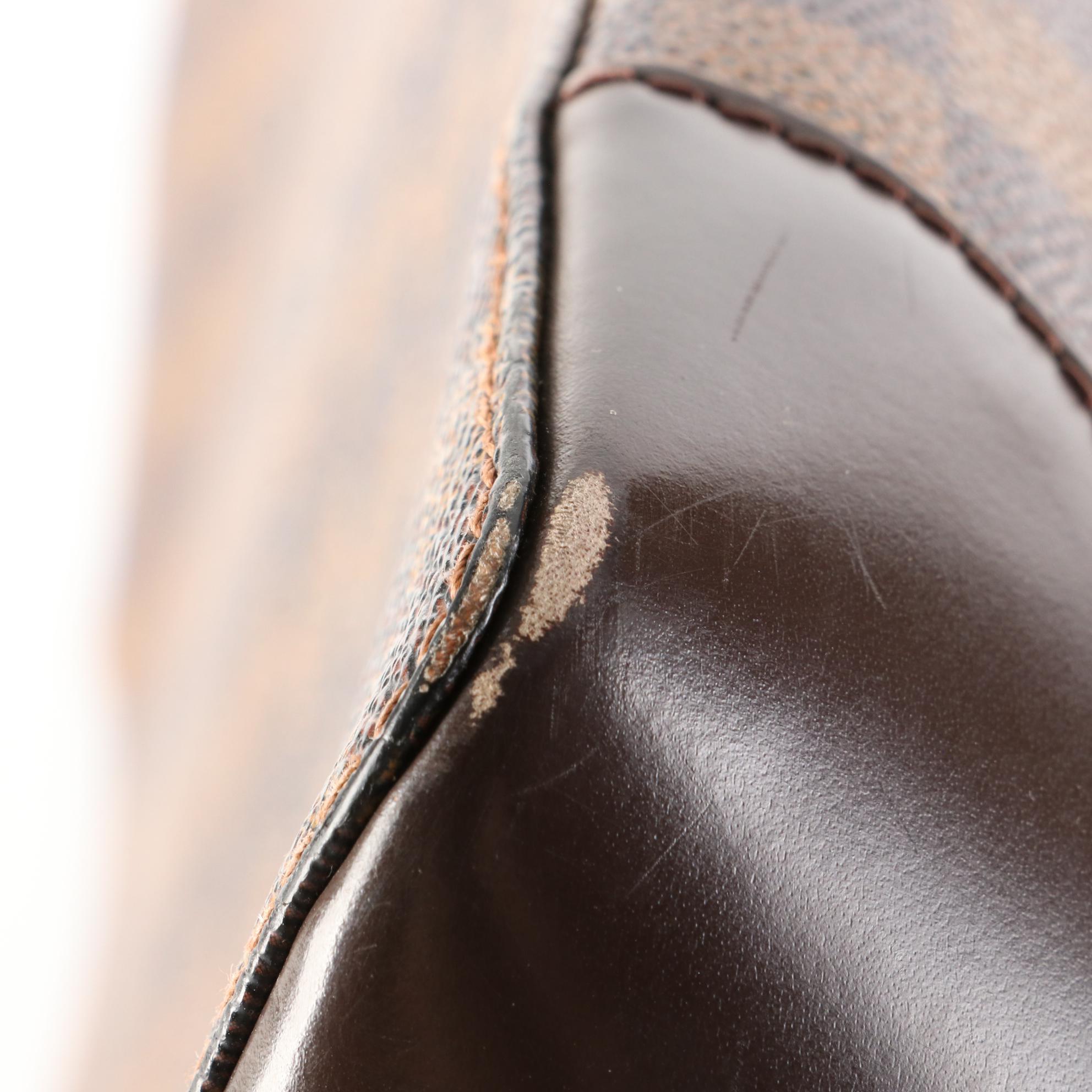 Louis Vuitton Hampstead MM Bag in Damier Ebene Canvas and Smooth Leather