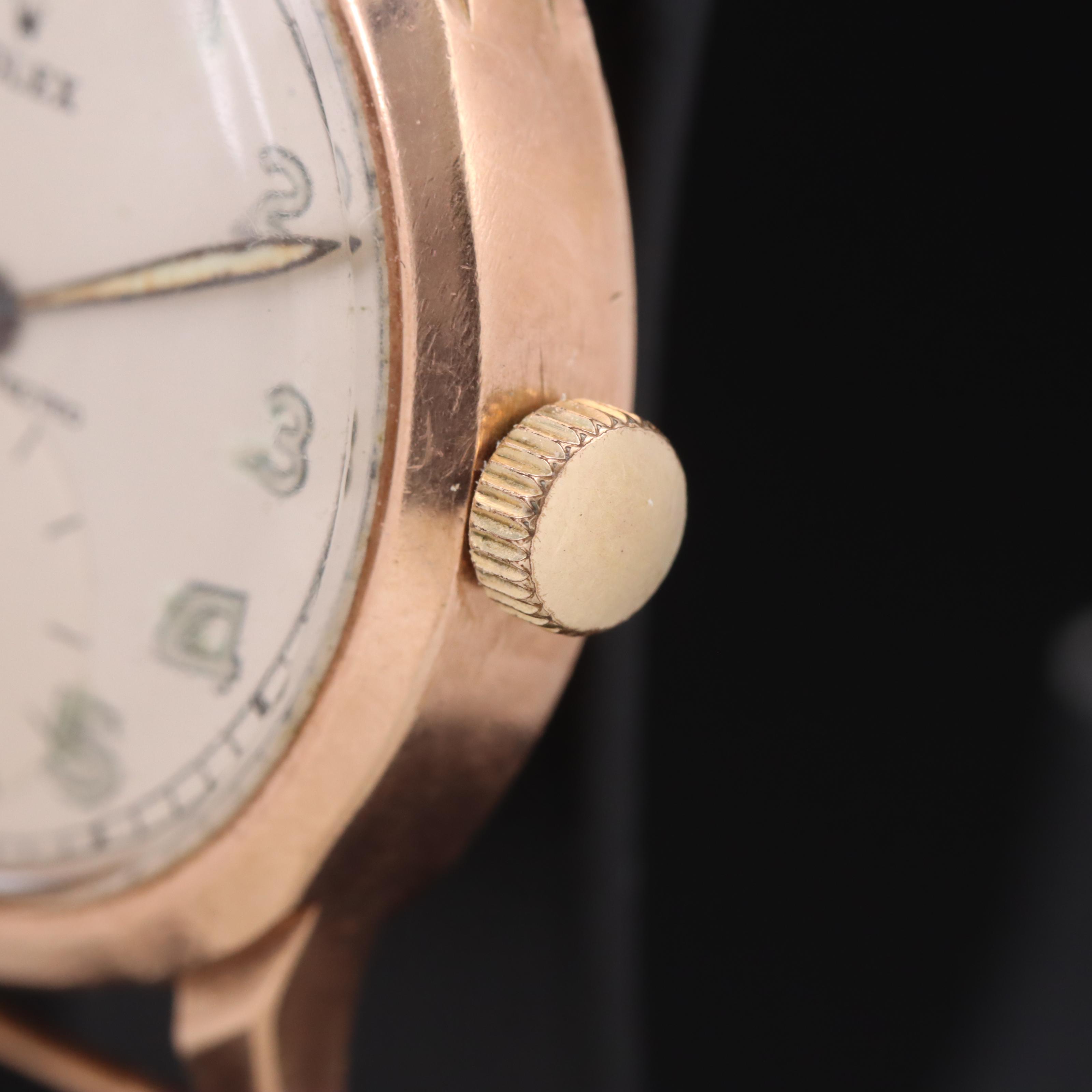 Vintage Rolex 9K Rose Gold Case Watch