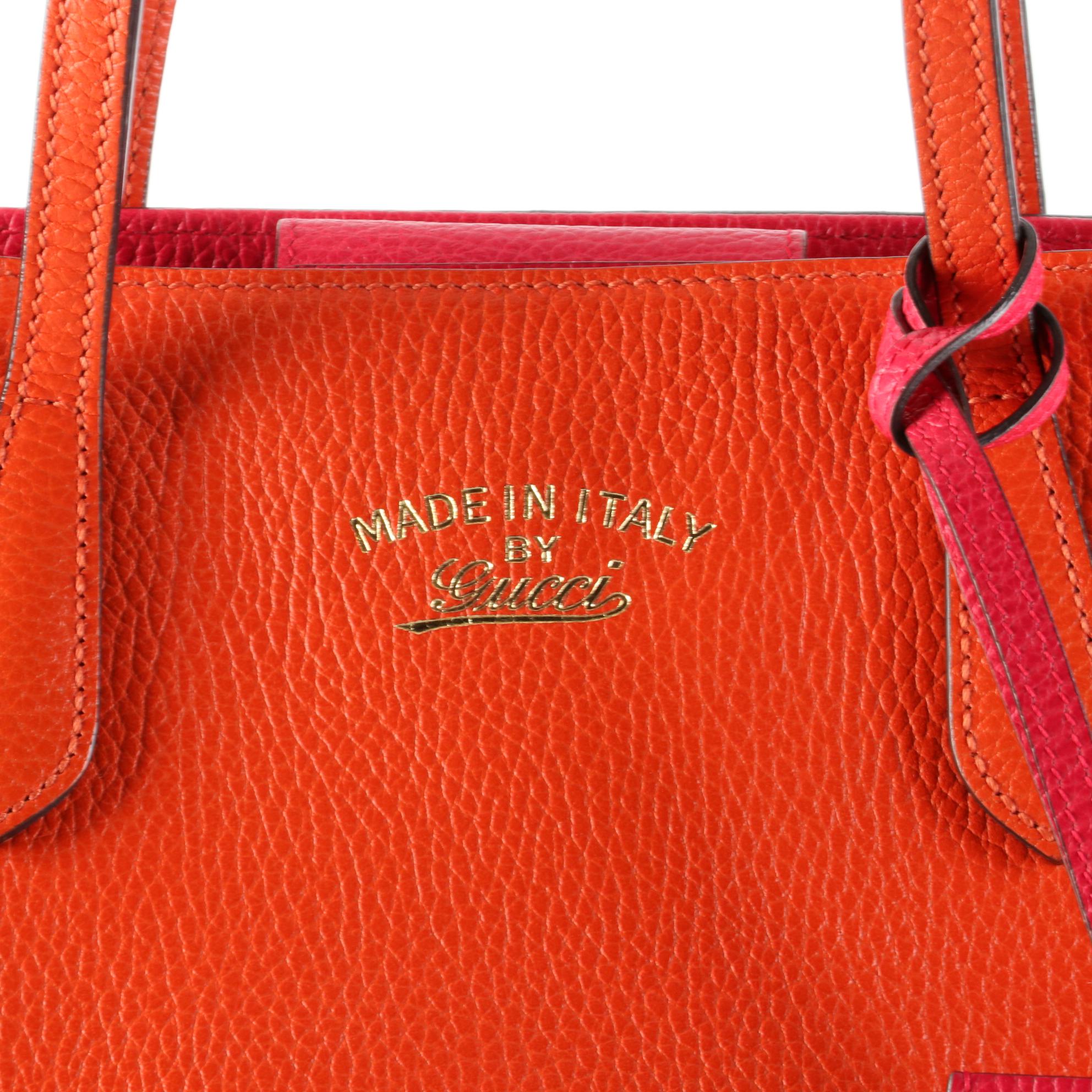 Gucci Swing Tote in Grained Calfskin Leather