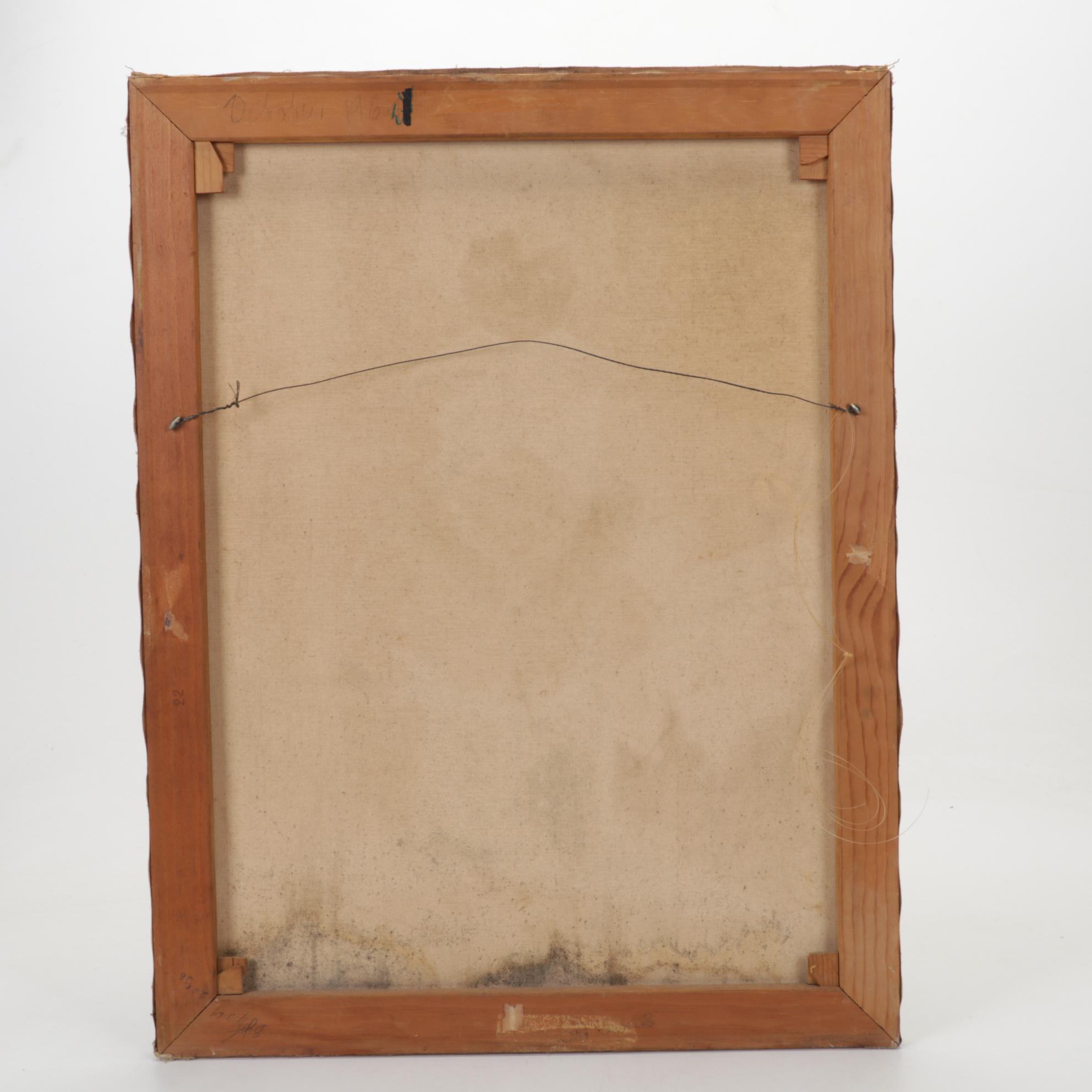 William Rigsby Folk Art Portrait Oil Painting of Young Girl, 1964