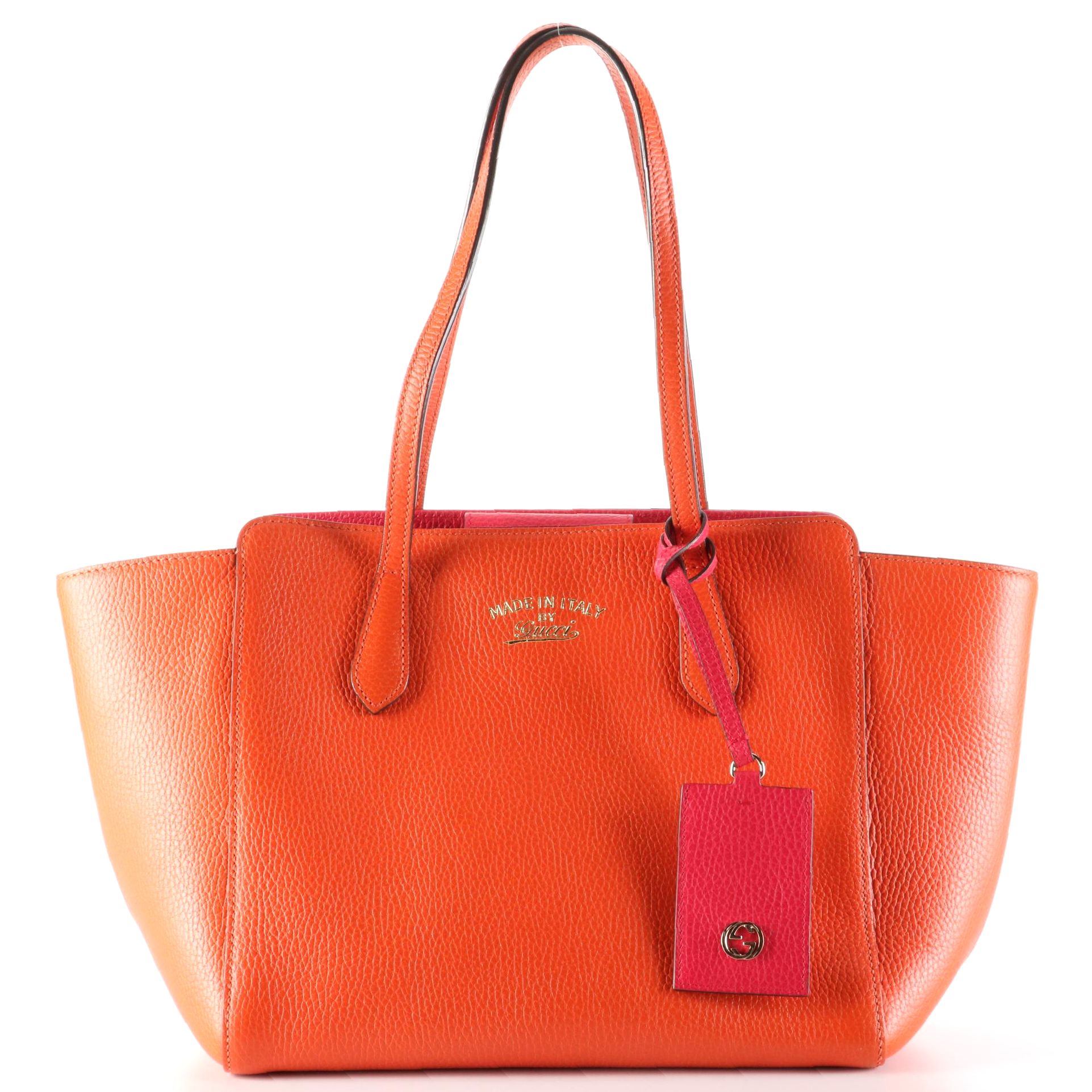 Gucci Swing Tote in Grained Calfskin Leather