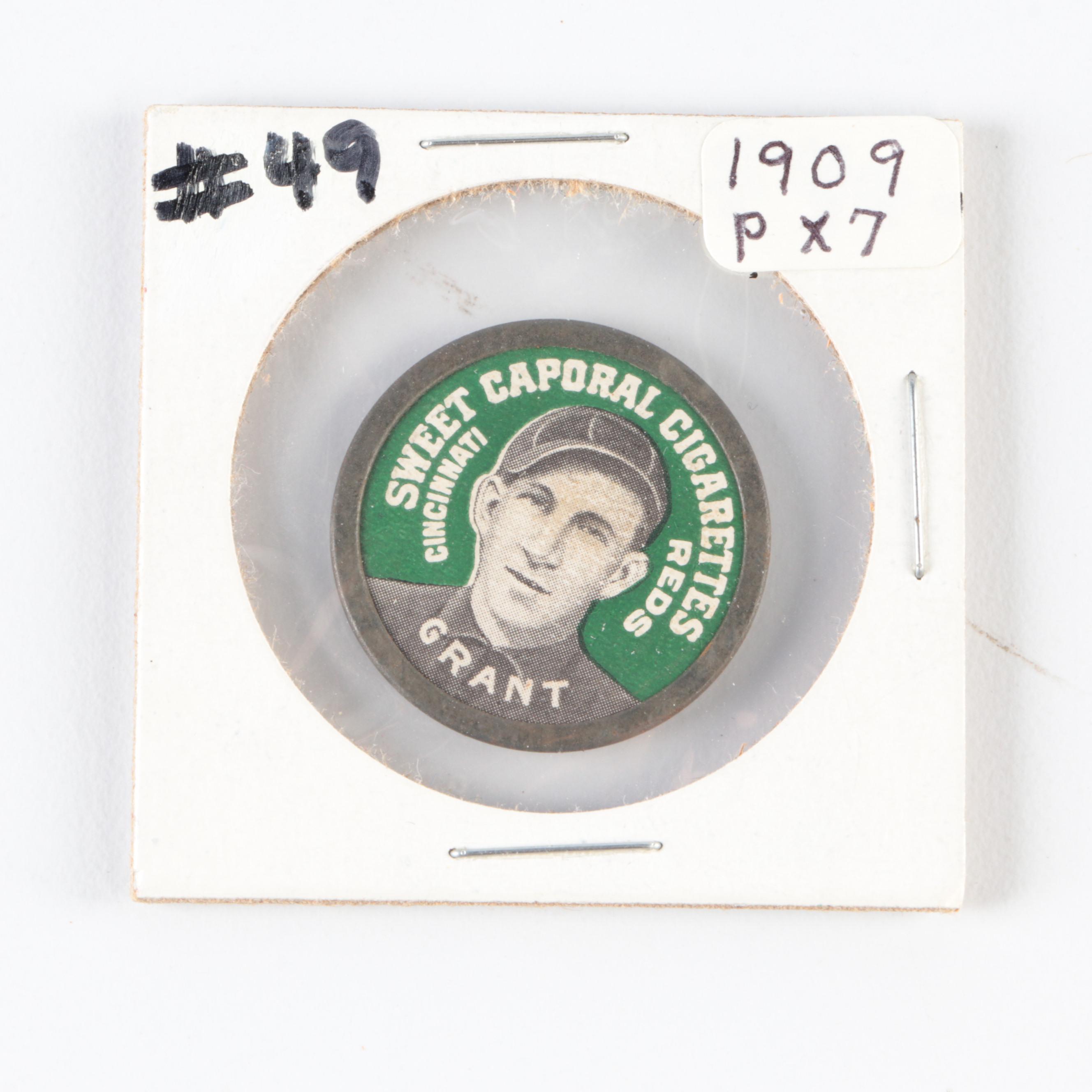 1909–1912 PX7 Sweet Caporal Domino Discs with Harry Gaspar Colgan Squares Card