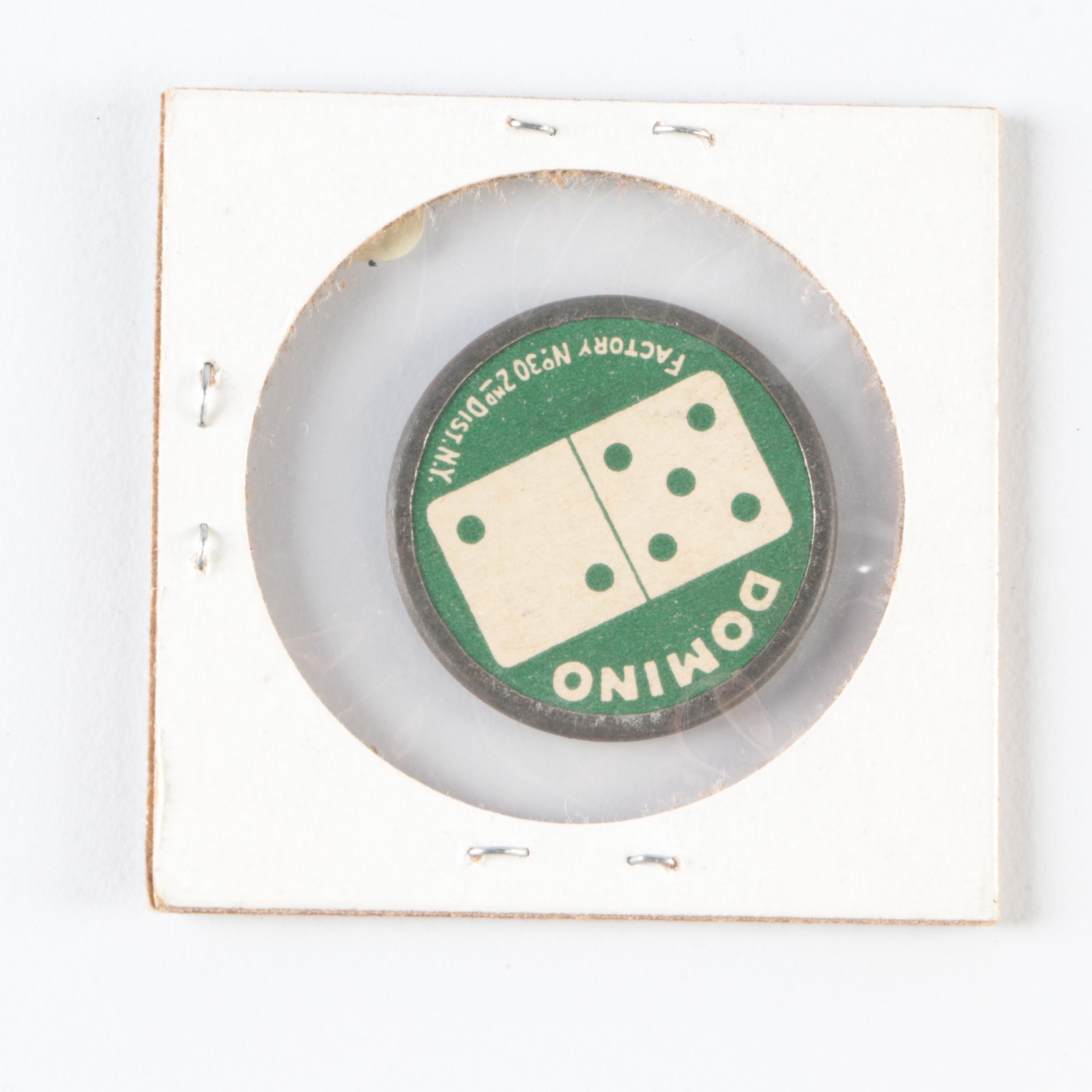 1909–1912 PX7 Sweet Caporal Domino Discs with Harry Gaspar Colgan Squares Card