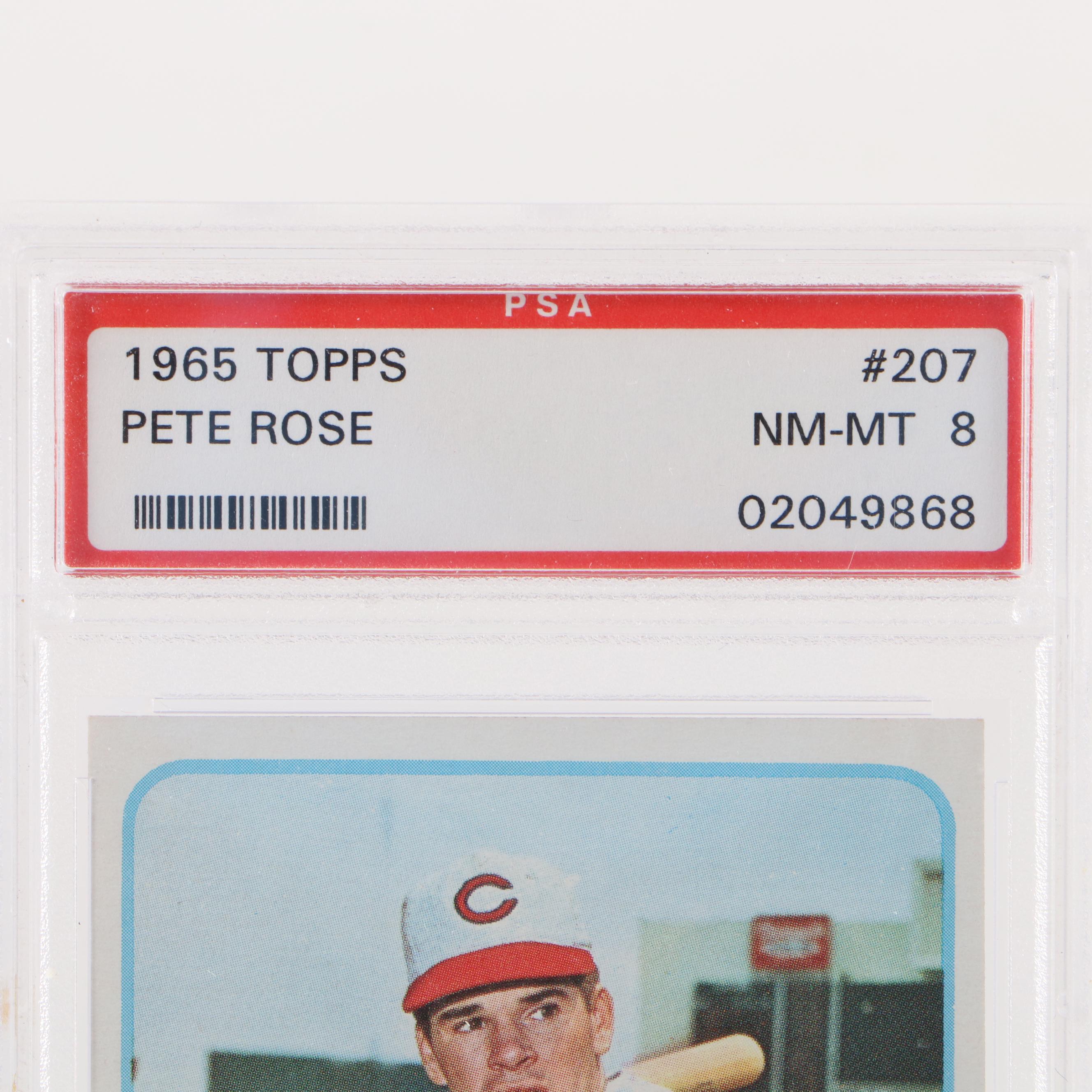 1965 Topps Pete Rose Baseball Card #207 Graded PSA 8 Near Mint