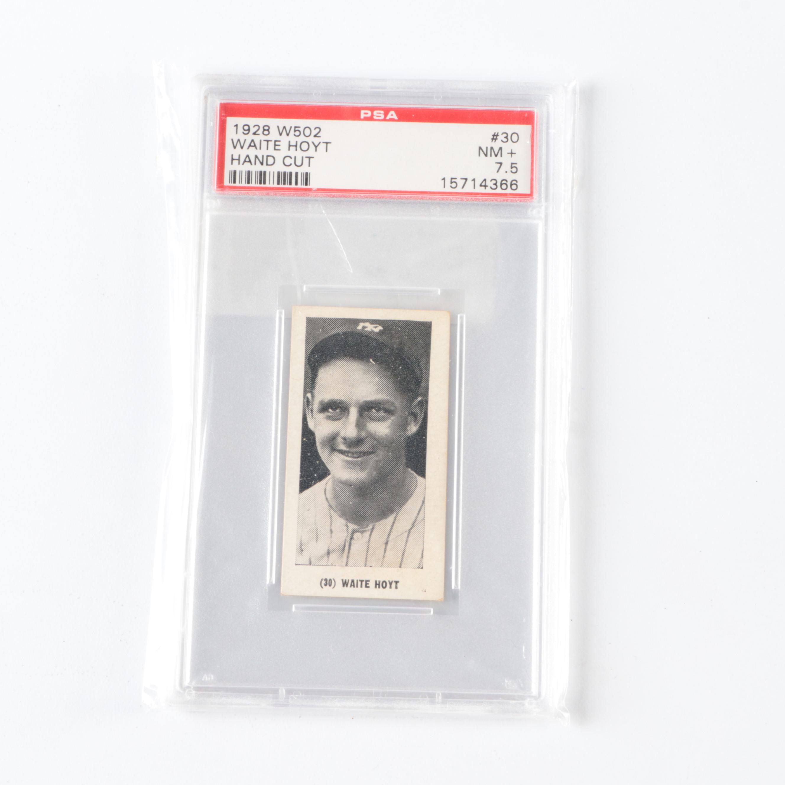 1928 W502 Baseball Cards with Waite Hoyt Graded PSA 7.5 and More
