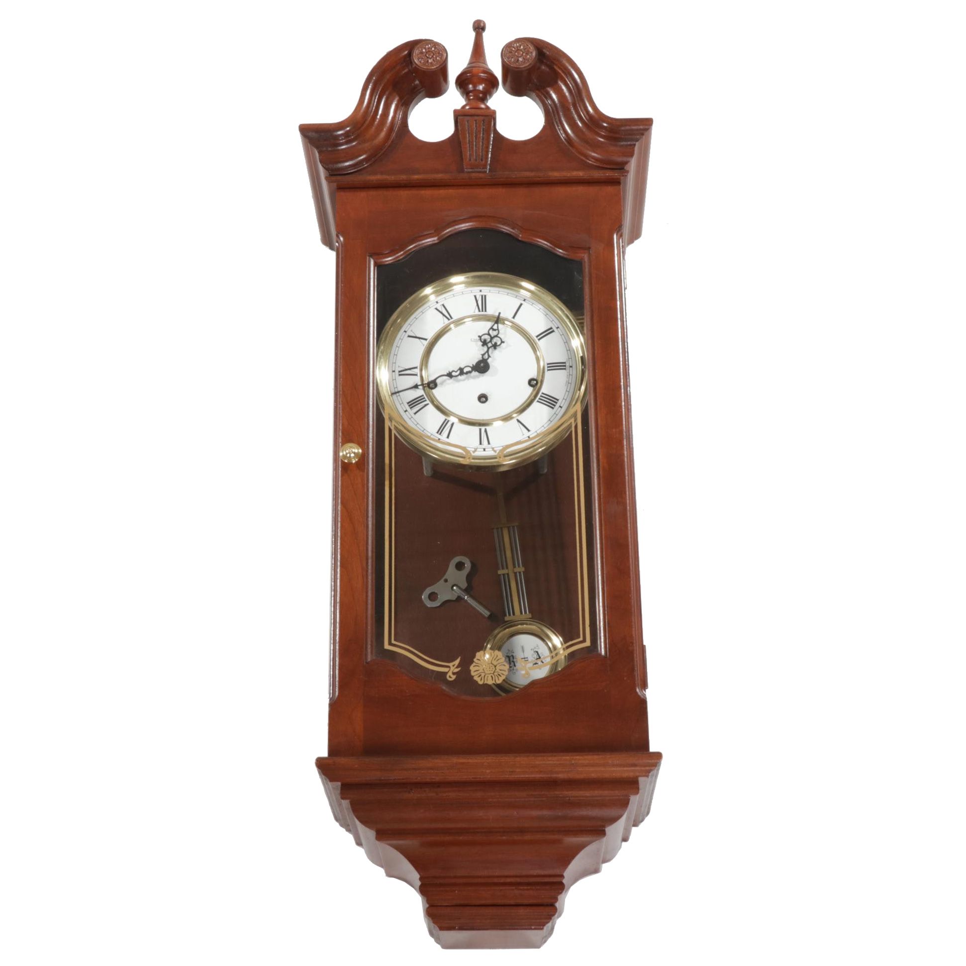 Emperor Federal Style Mahogany Cased Pendulum Wall Clock, Late 20th Century