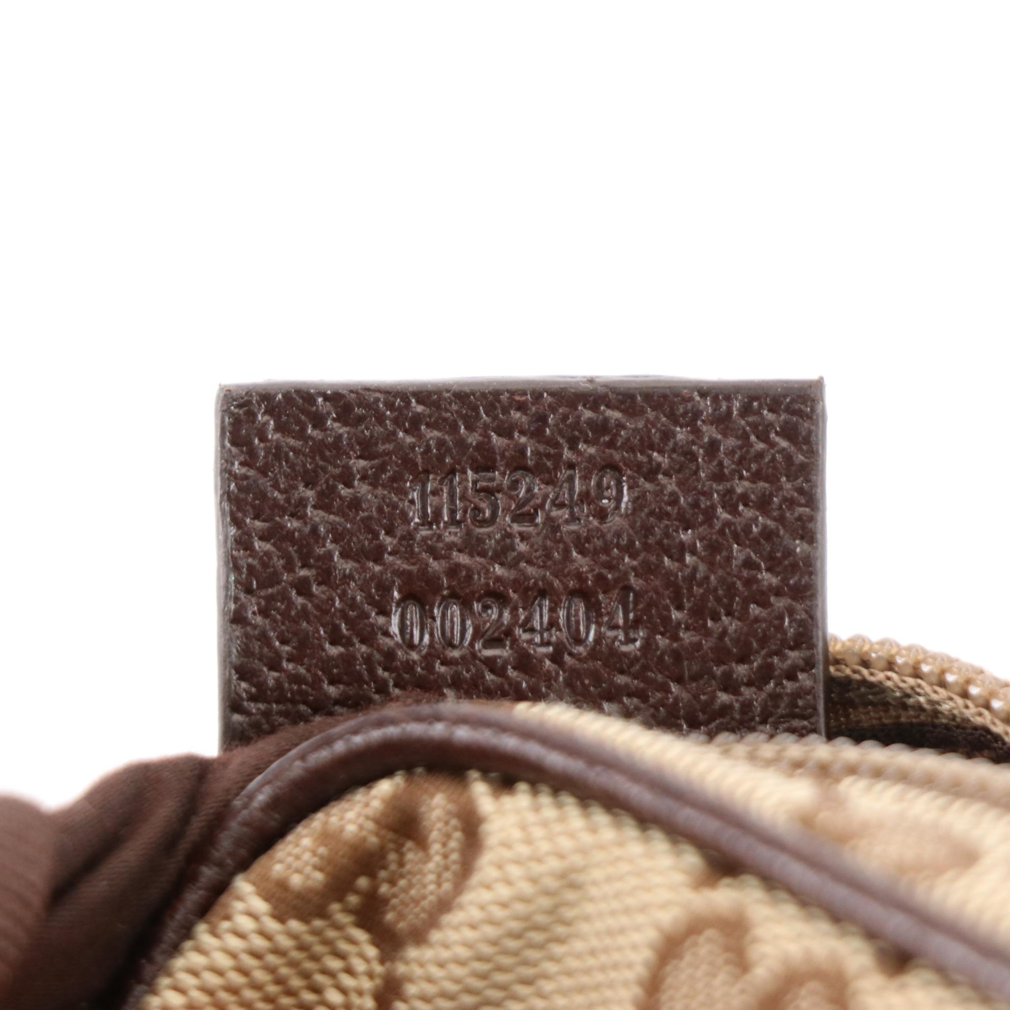 Gucci Cigarette Zip Pouch in GG Canvas and Leather Trim with Box