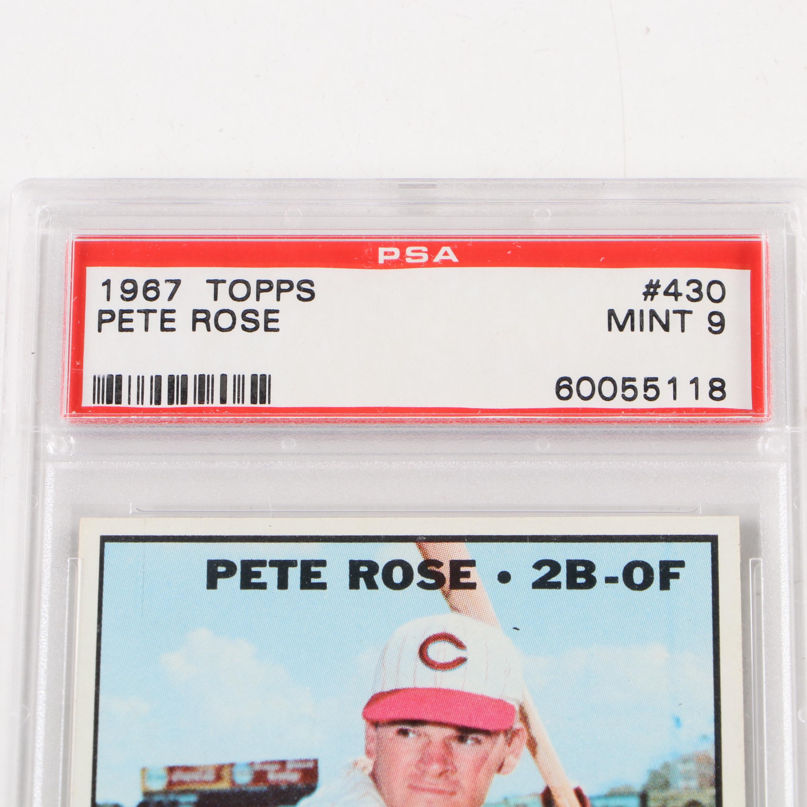 1967 Topps Pete Rose Baseball Card #430 Graded PSA 9 Mint