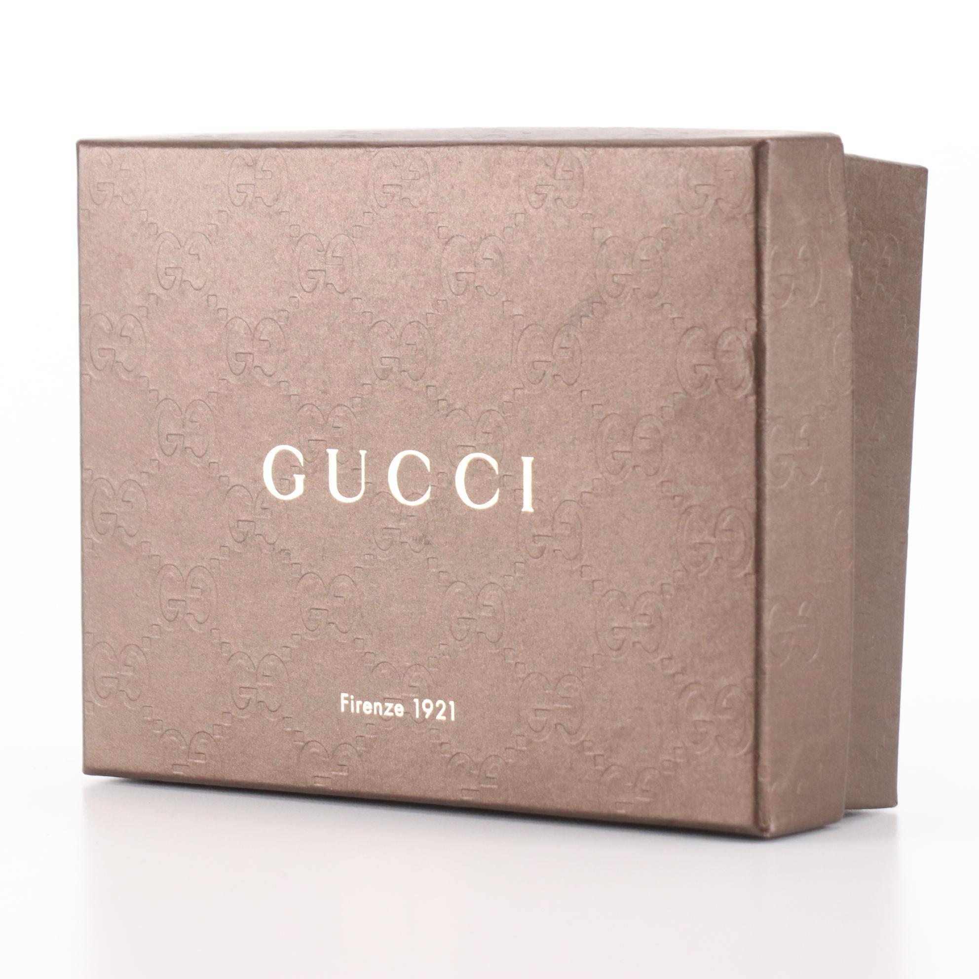 Gucci Cigarette Zip Pouch in GG Canvas and Leather Trim with Box