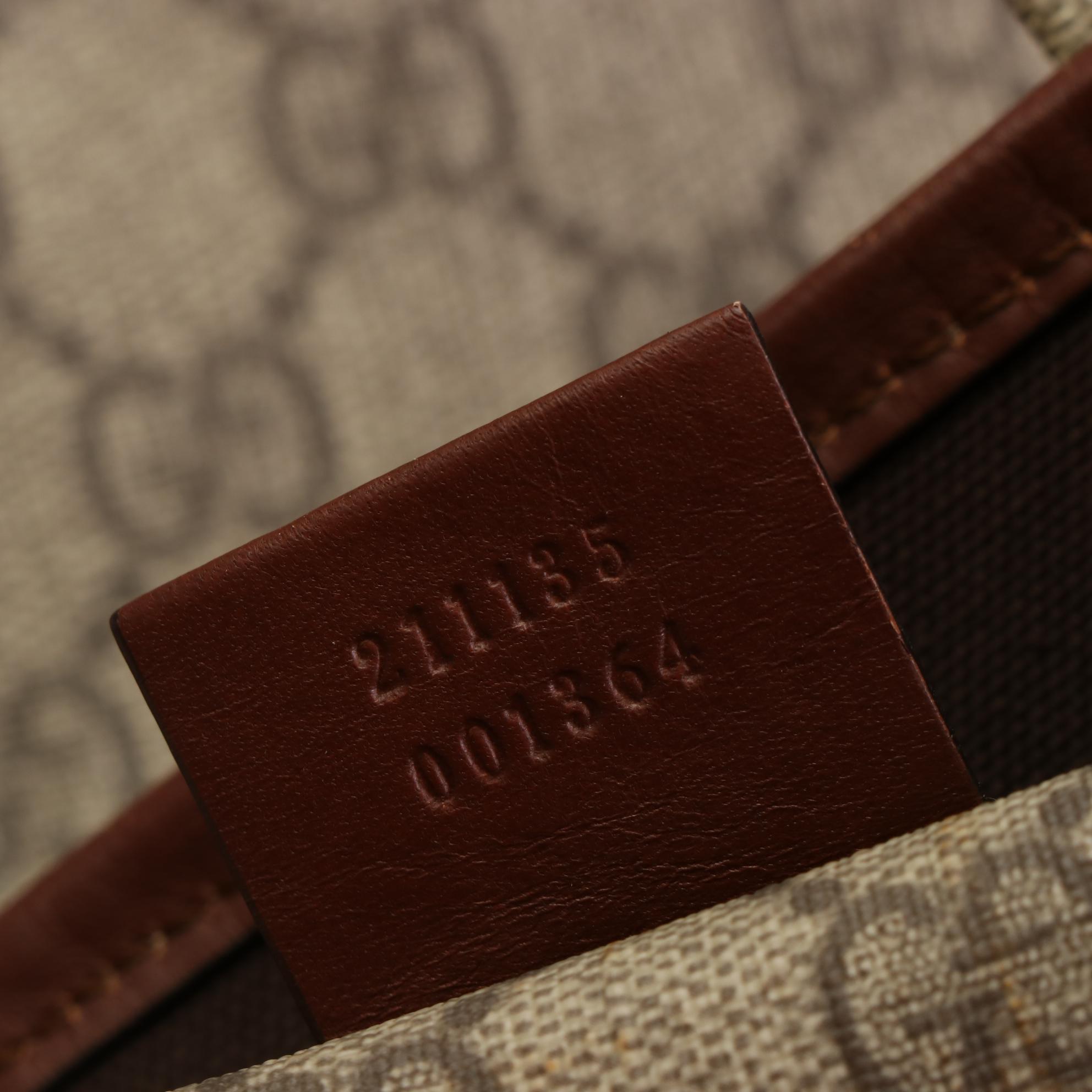 Gucci Web Detail Tall Tote in GG Supreme Canvas and Leather