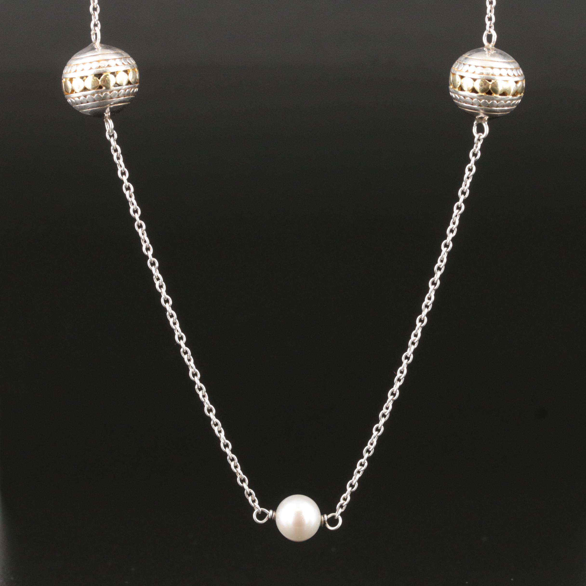 Kit Health Jewellery Sterling Pearl Station Necklace