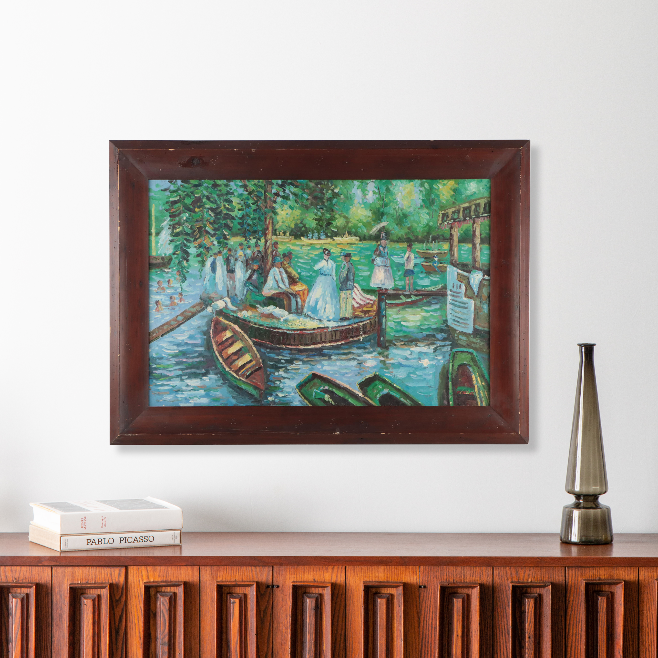 Impressionist Style Oil Painting After Renoir "La Grenouillere"