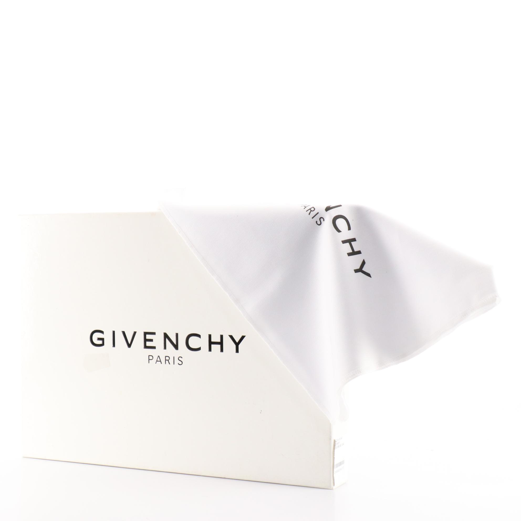 Givenchy Large Floral Zip Clutch Pouch in Saffiano Leather with Box