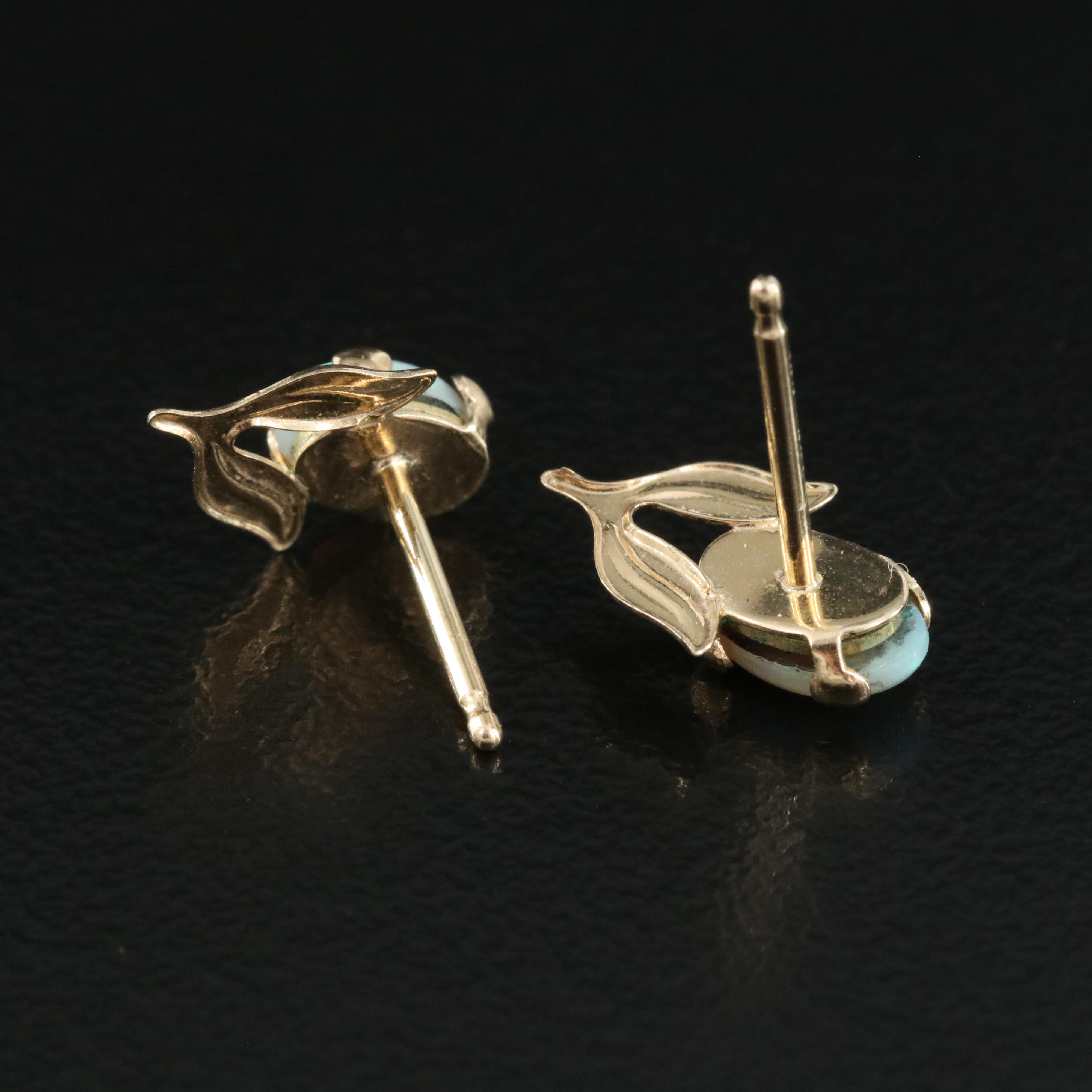 14K Opal Flower Earrings