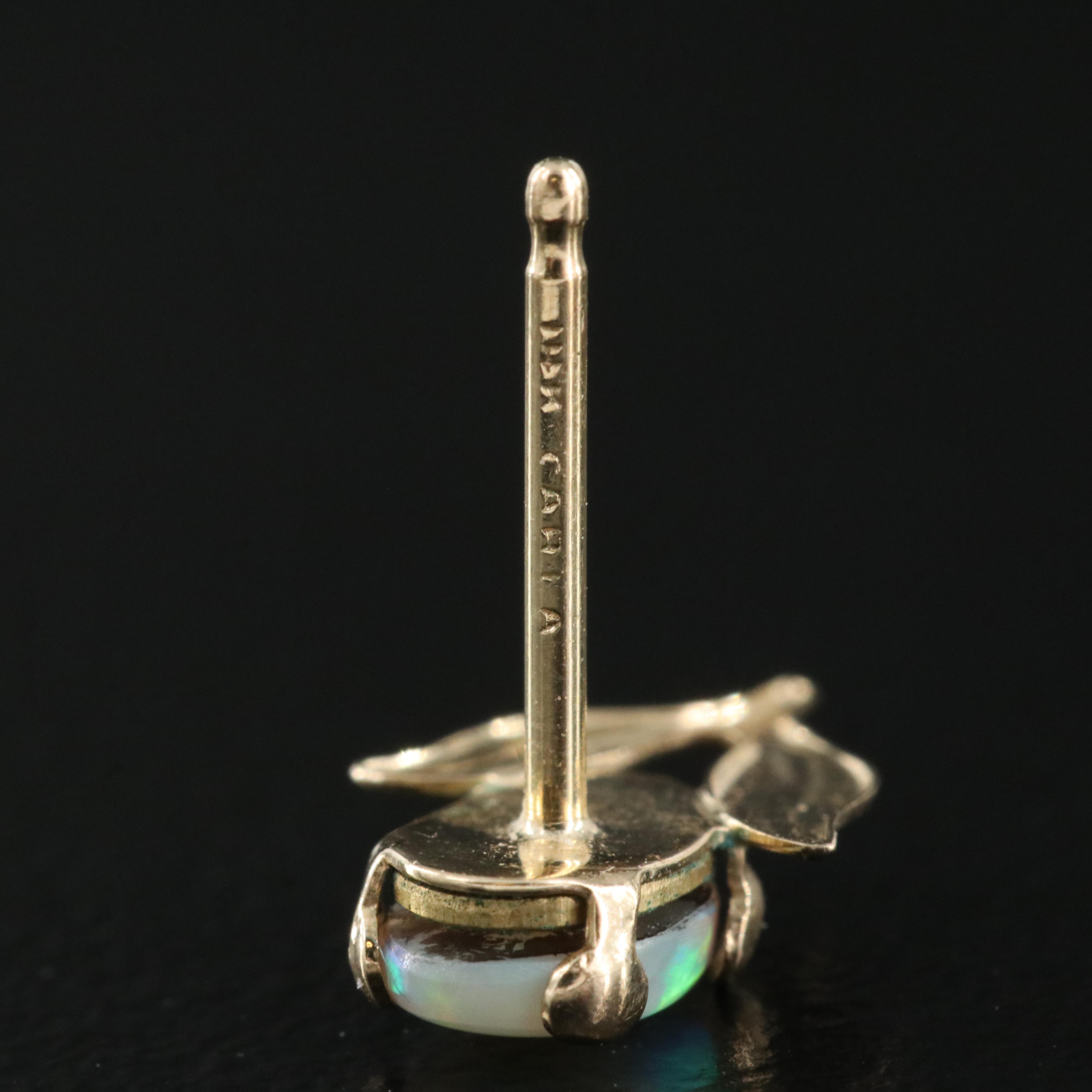 14K Opal Flower Earrings