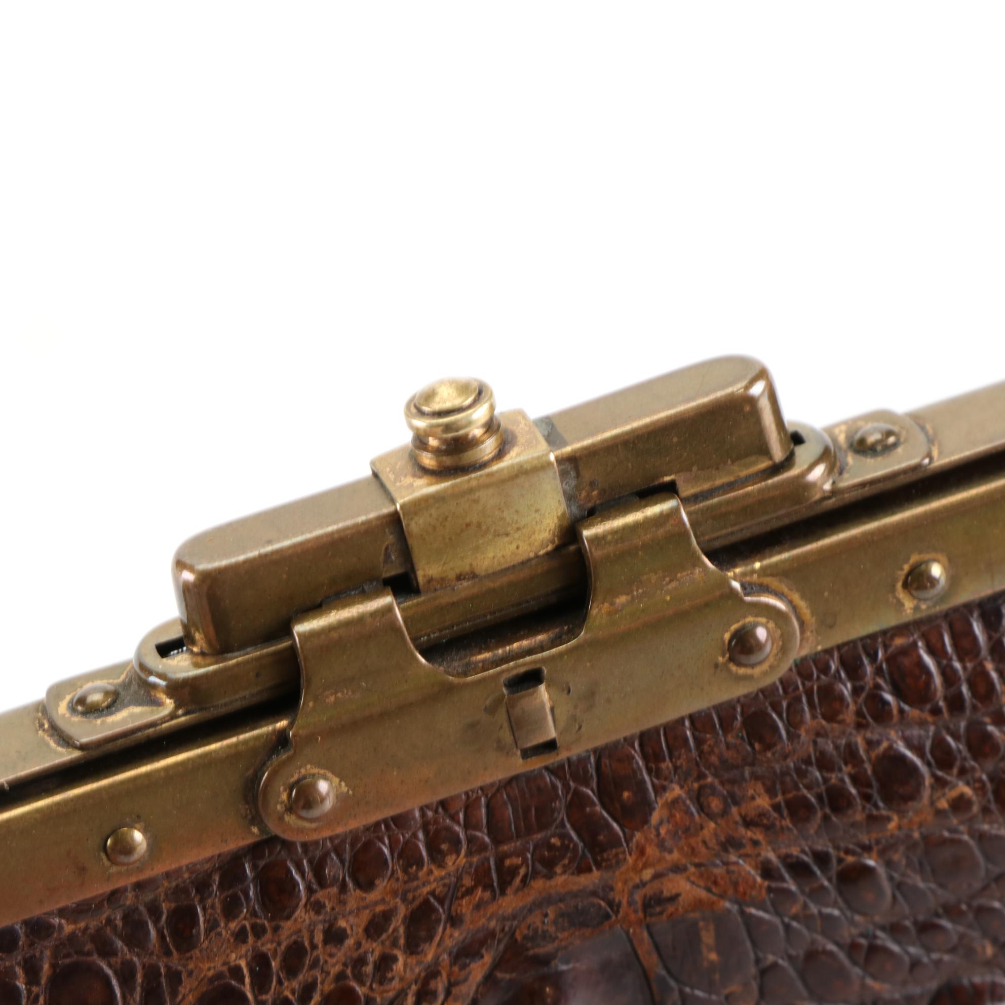 Caiman Crocodile Handbag, circa 1930