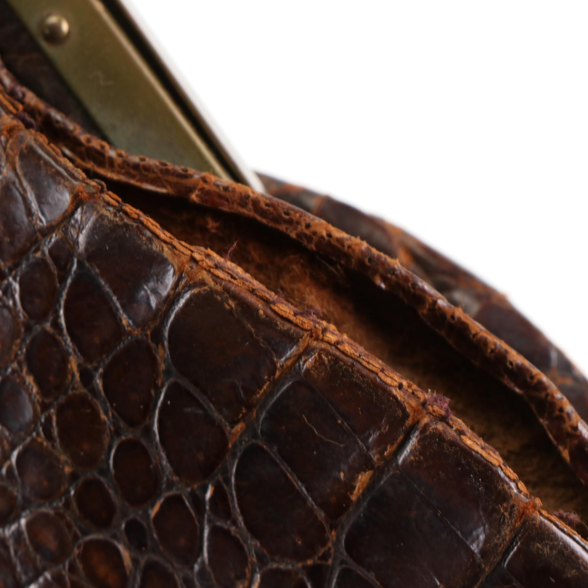 Caiman Crocodile Handbag, circa 1930