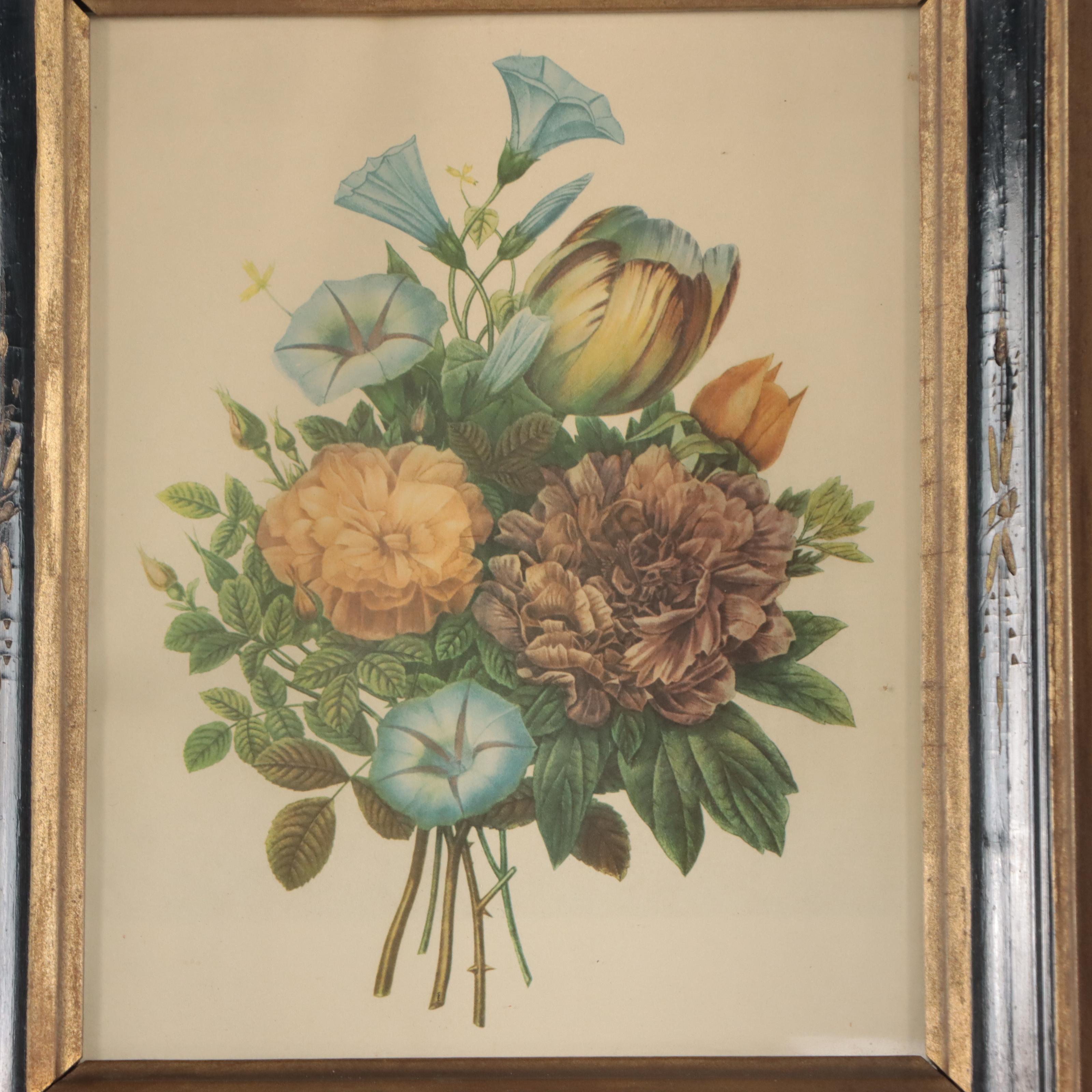 Color Halftones of Floral Bouquets, Early 20th Century