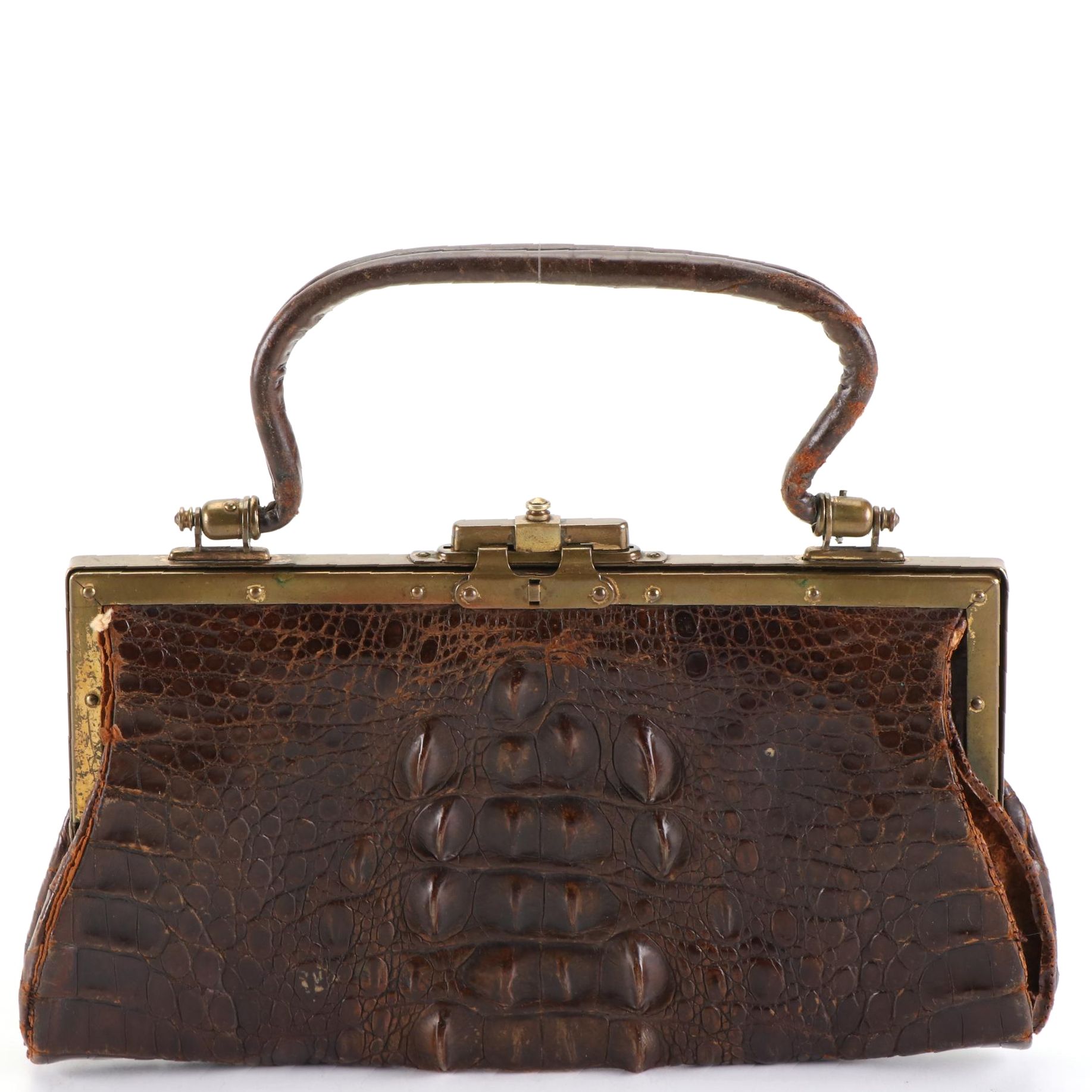 Caiman Crocodile Handbag, circa 1930
