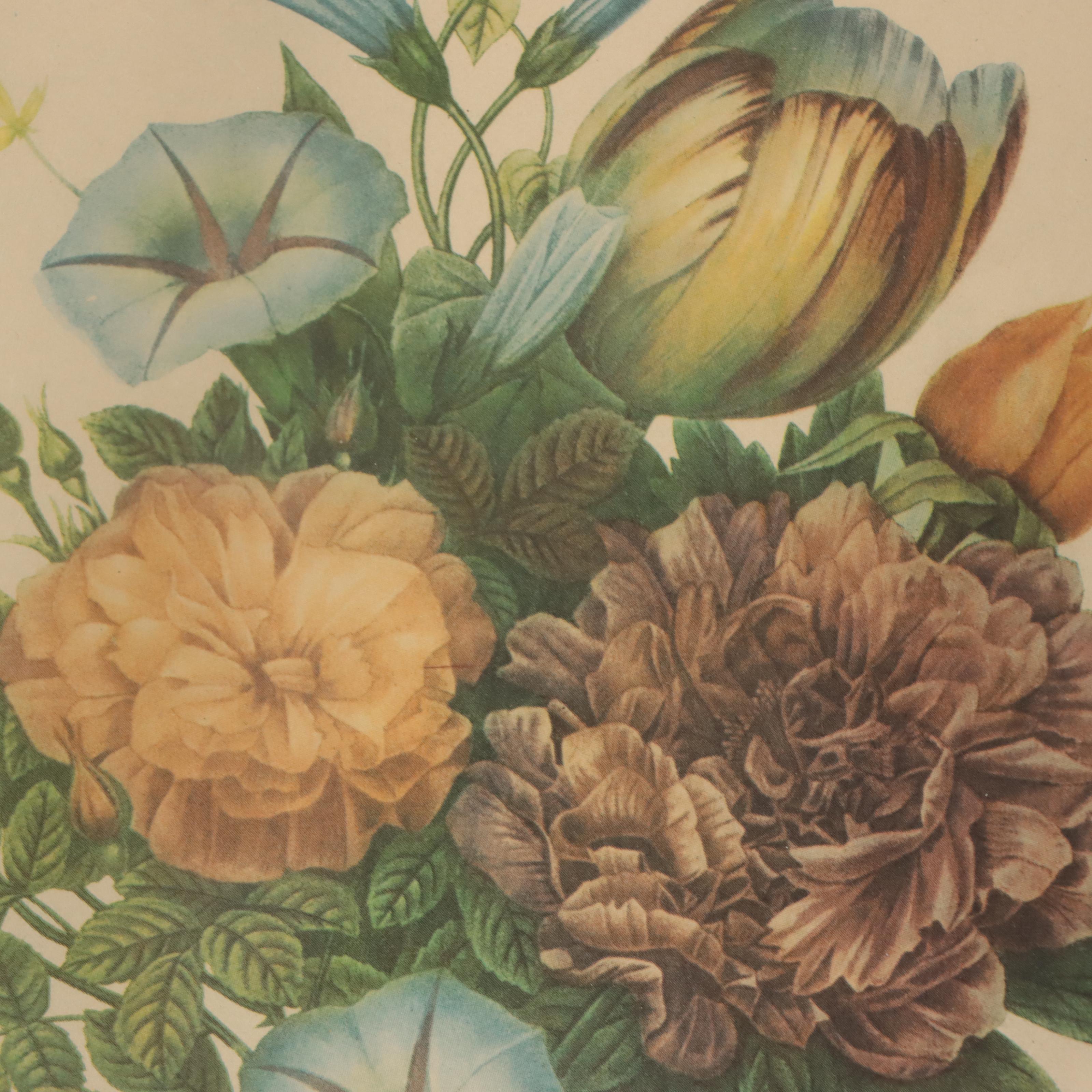 Color Halftones of Floral Bouquets, Early 20th Century
