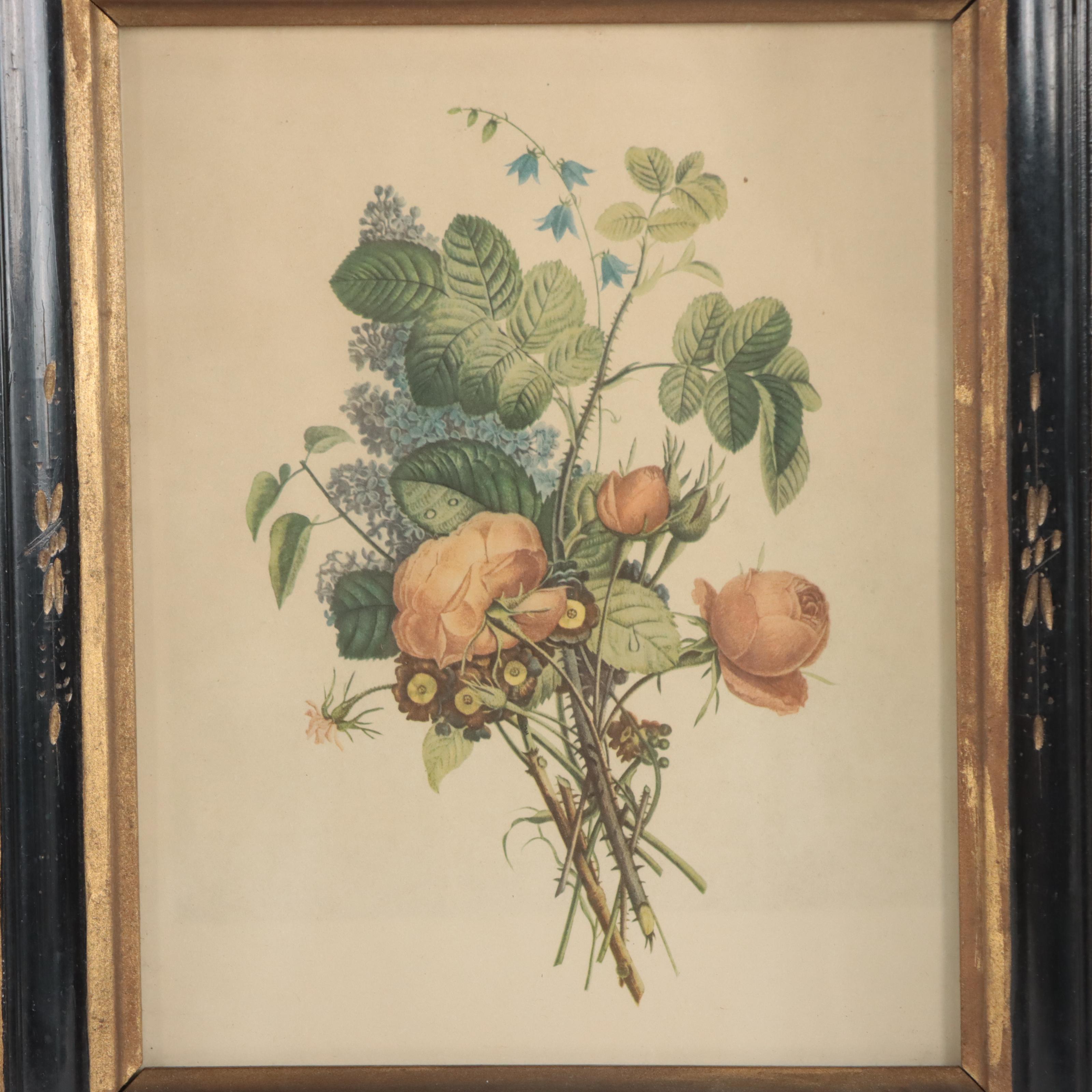 Color Halftones of Floral Bouquets, Early 20th Century