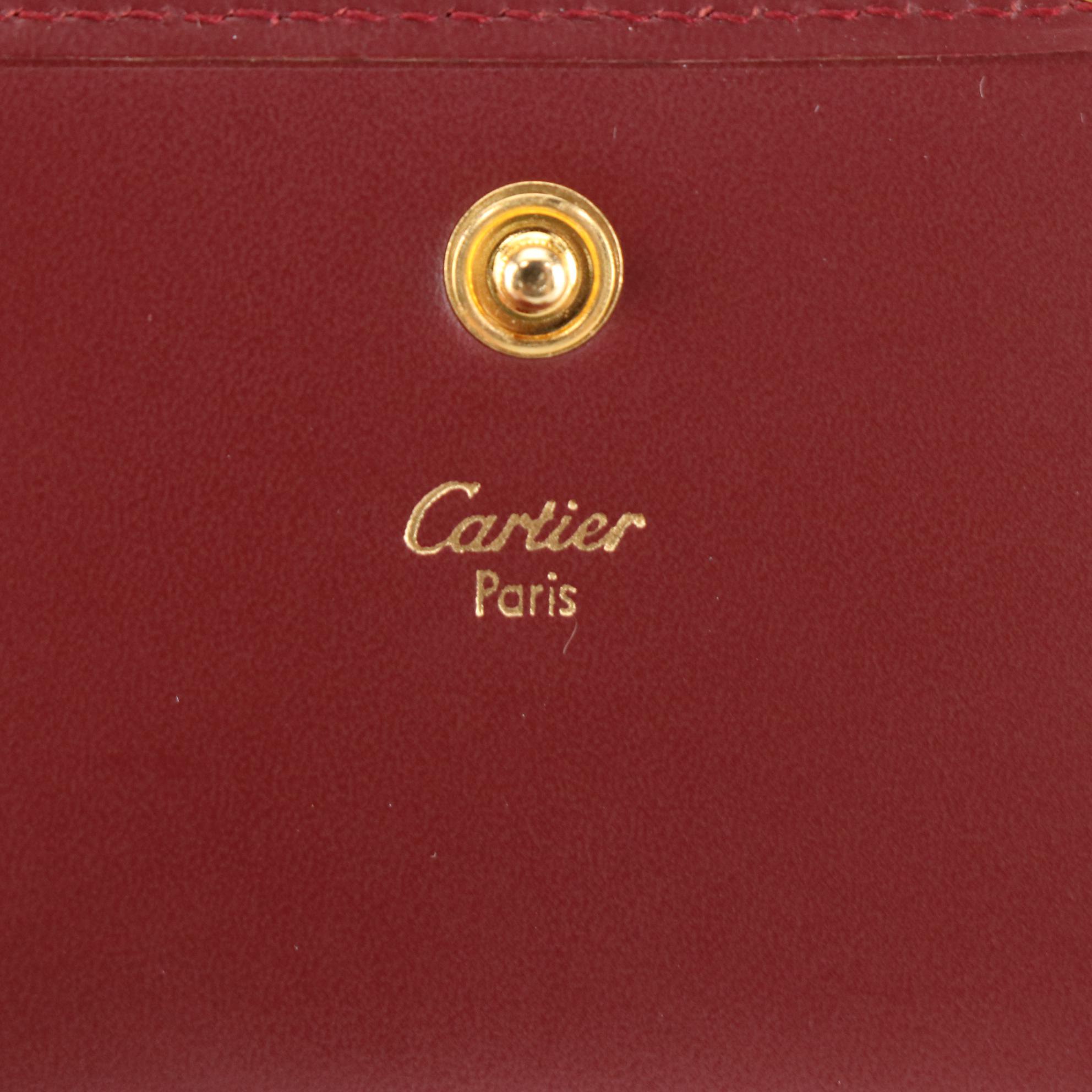 Cartier Coin Pouch in Burgundy Leather with Box