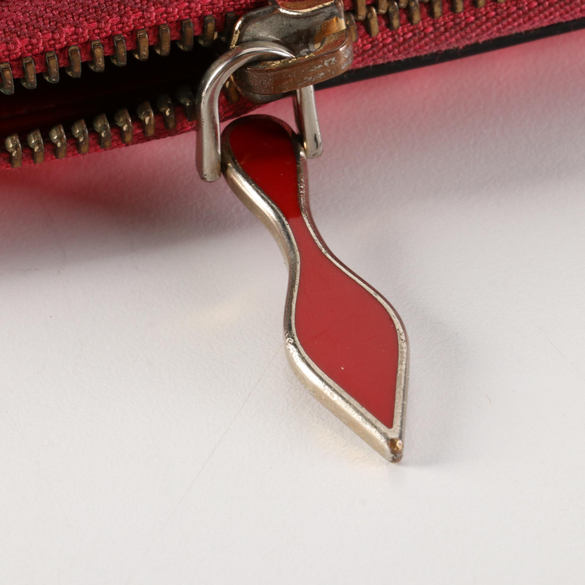 Christian Louboutin Studded Panettone Wallet in Fluorescent Pink Patent Leather