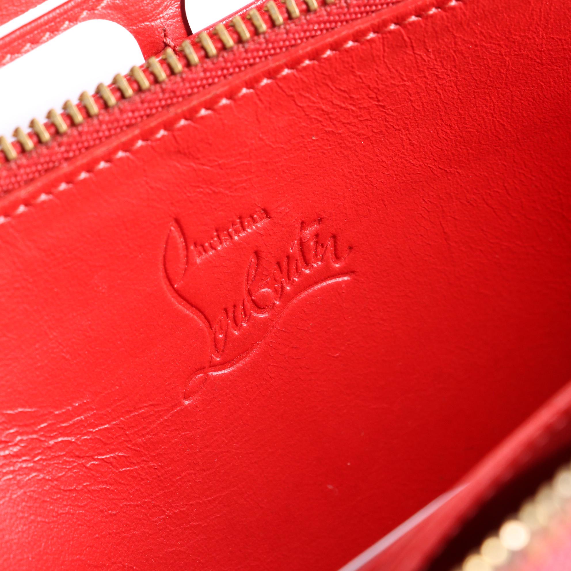 Christian Louboutin Studded Panettone Wallet in Fluorescent Pink Patent Leather