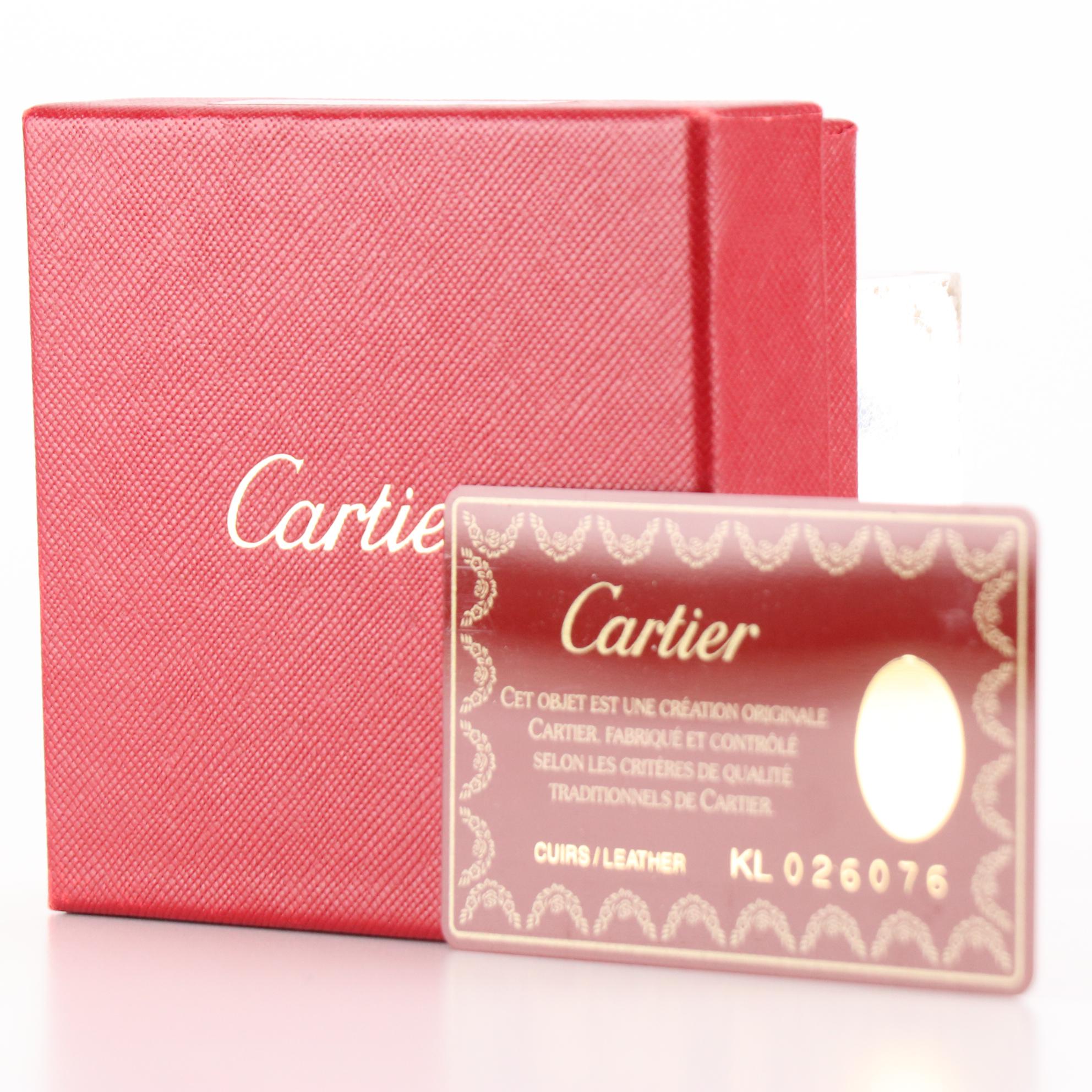 Cartier Coin Pouch in Burgundy Leather with Box