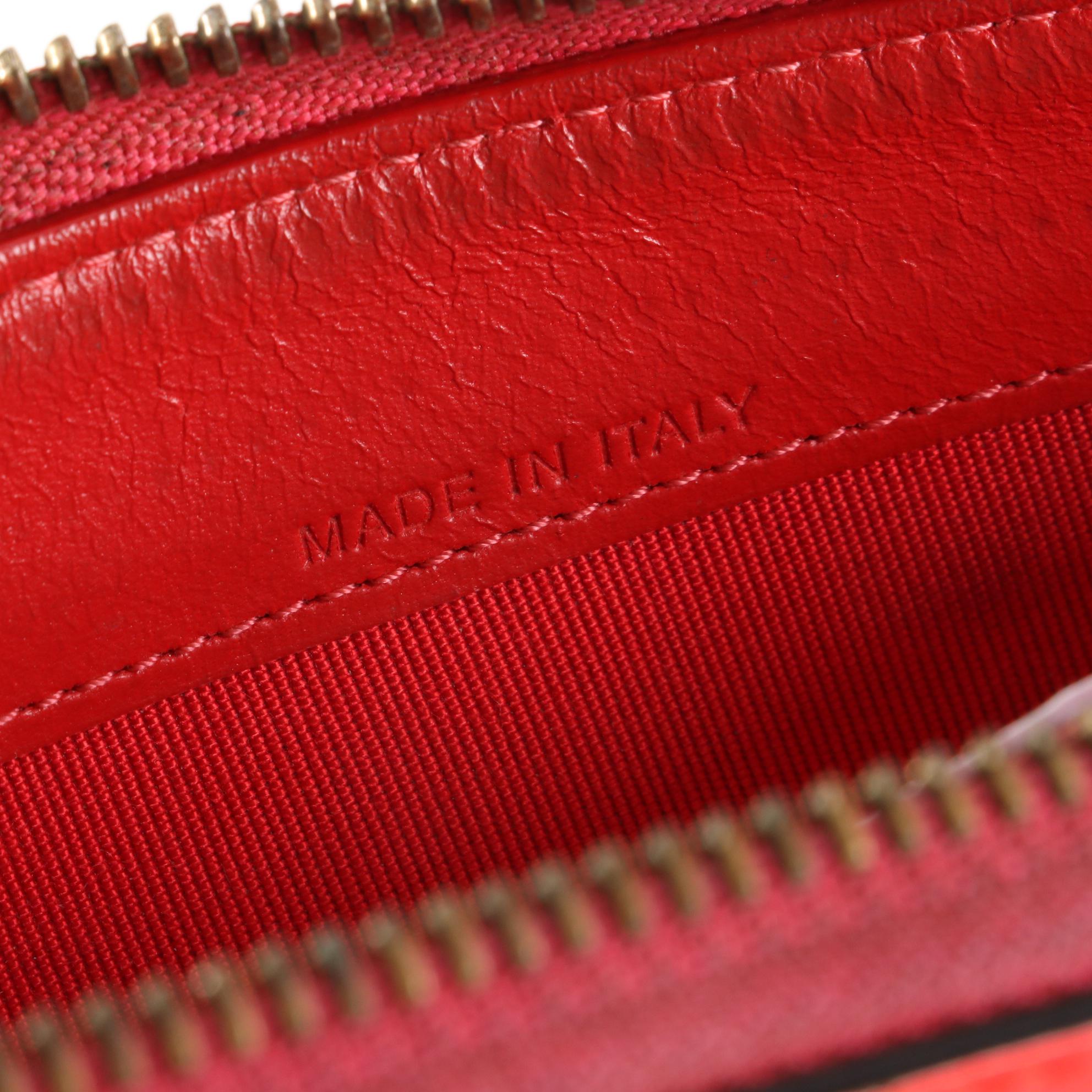 Christian Louboutin Studded Panettone Wallet in Fluorescent Pink Patent Leather