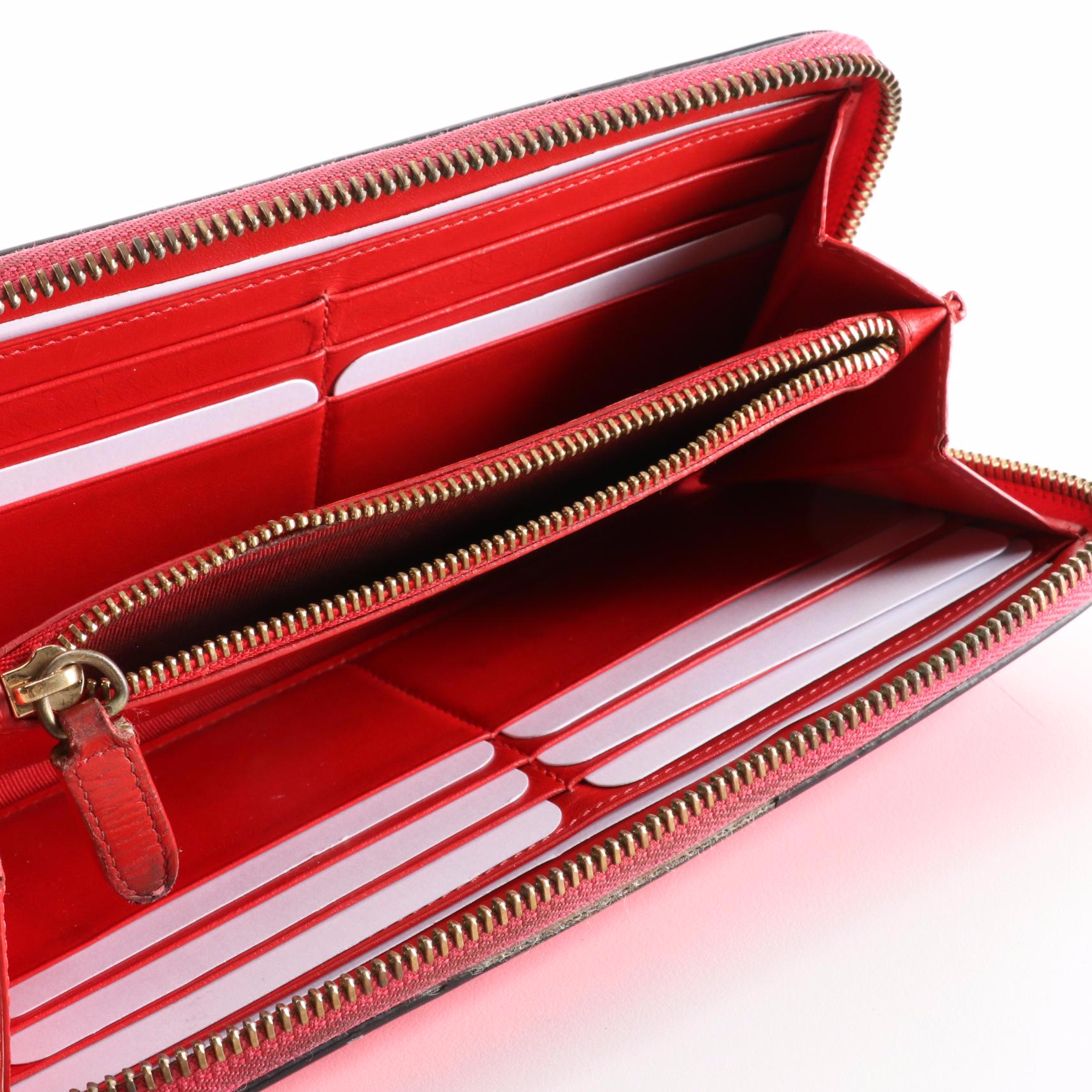 Christian Louboutin Studded Panettone Wallet in Fluorescent Pink Patent Leather