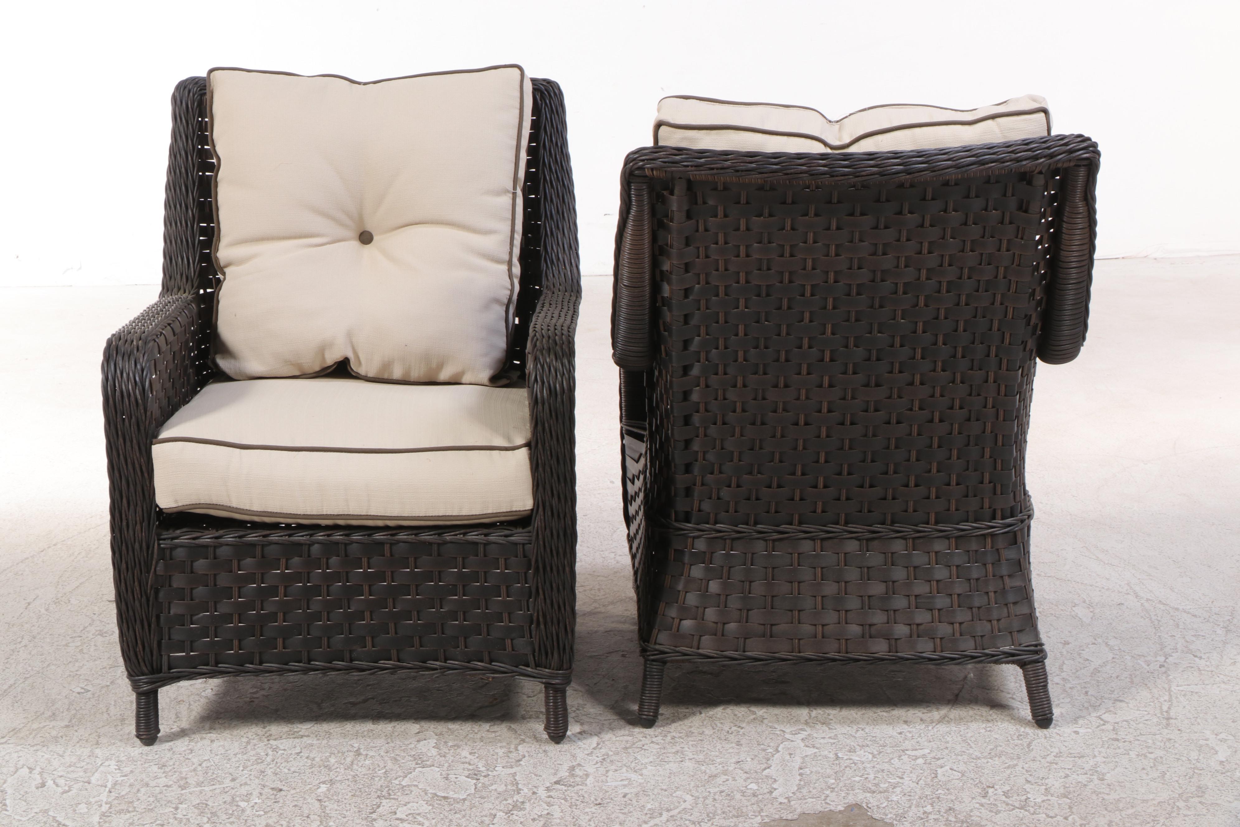 Treasure Garden Resin Wicker Patio Chairs, Loveseat, and Coffee Table