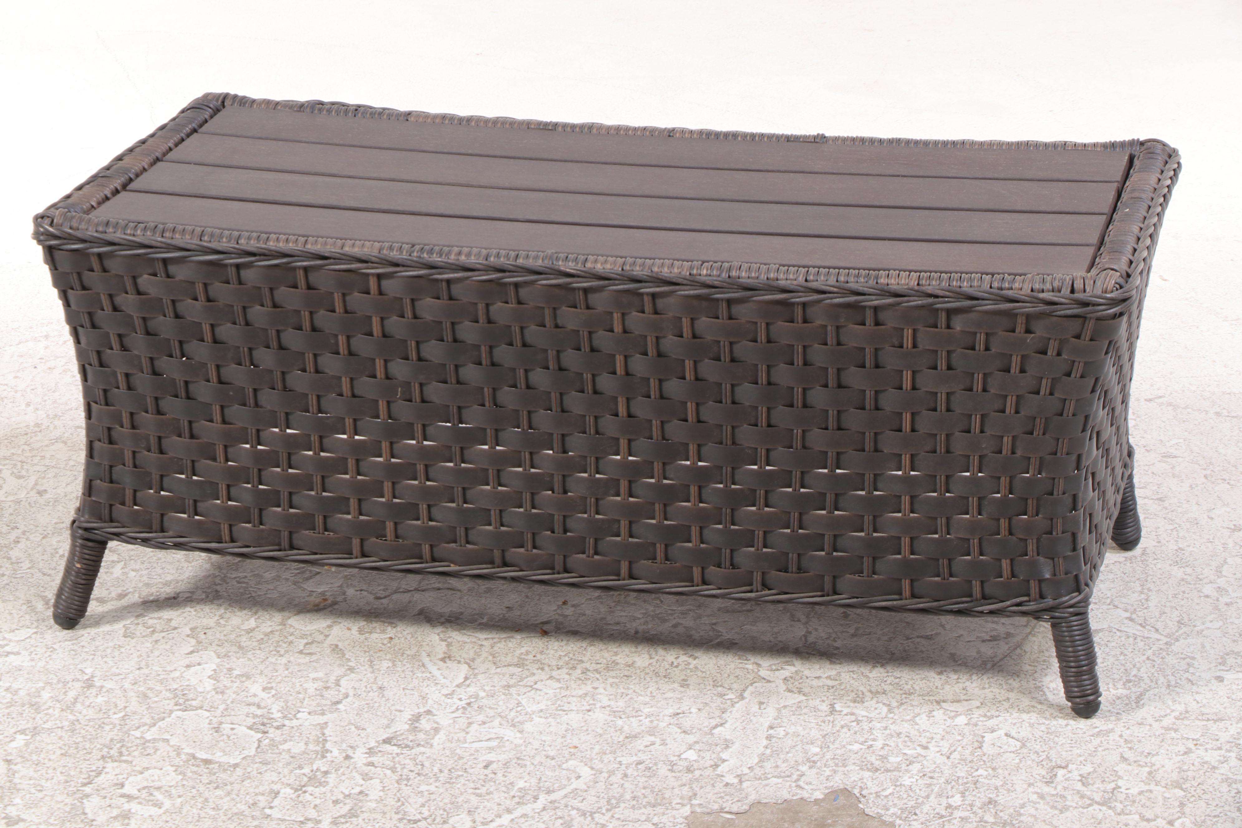 Treasure Garden Resin Wicker Patio Chairs, Loveseat, and Coffee Table