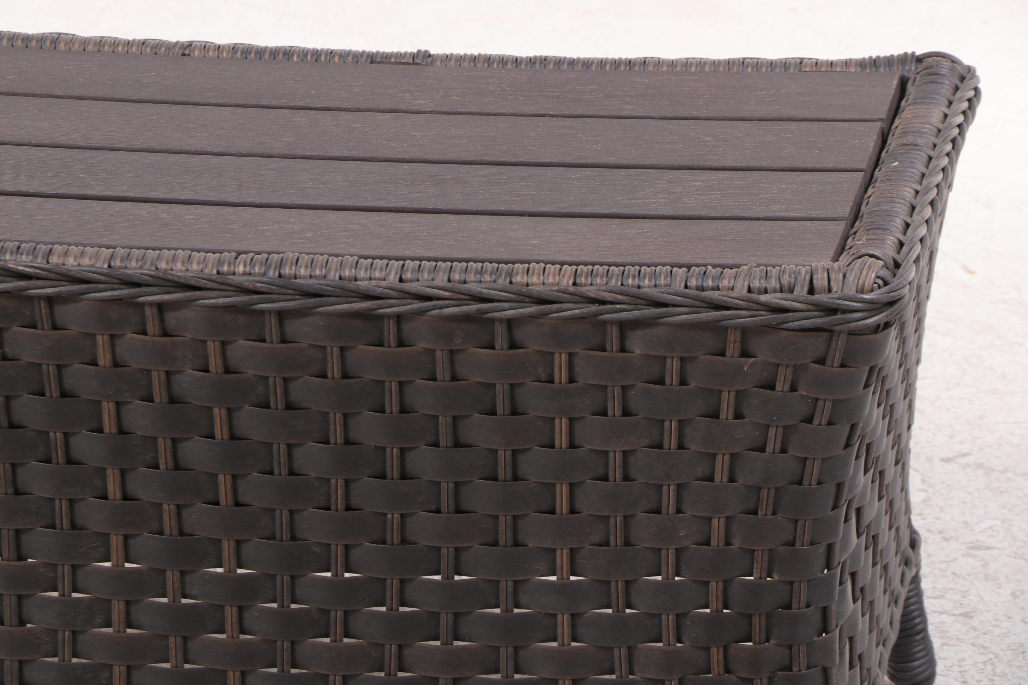 Treasure Garden Resin Wicker Patio Chairs, Loveseat, and Coffee Table