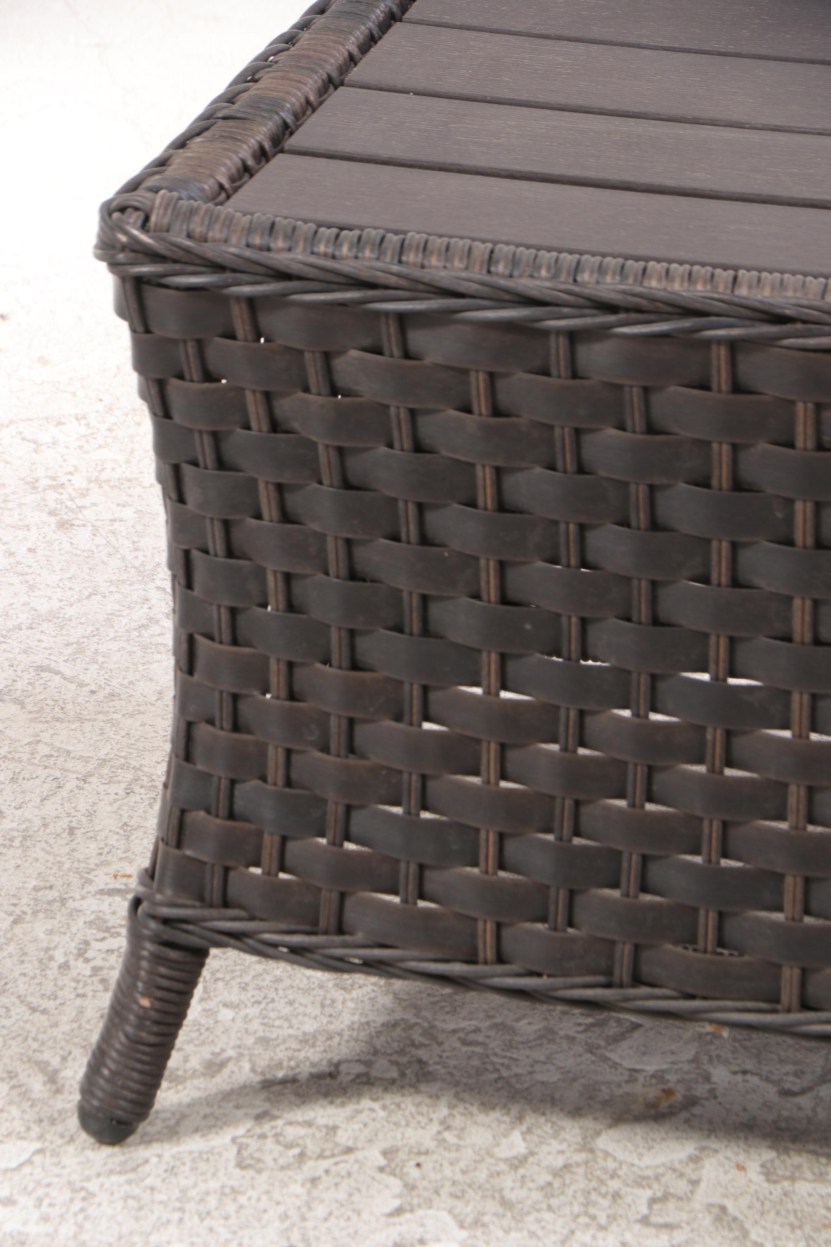 Treasure Garden Resin Wicker Patio Chairs, Loveseat, and Coffee Table