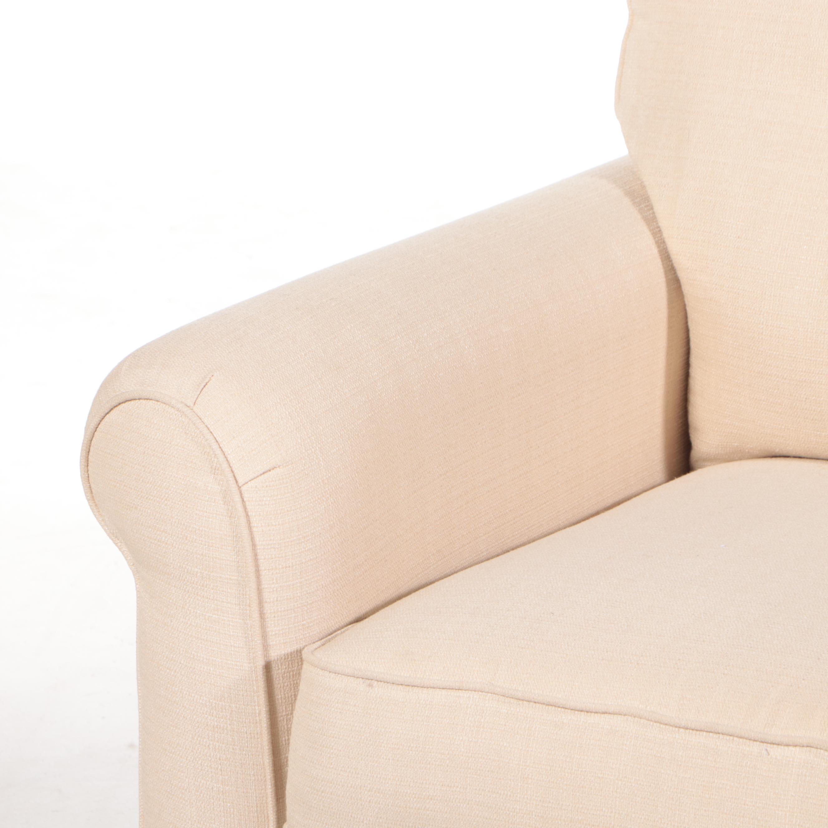 La-Z-Boy Button-Back Two-Seat Roll Arm Sofa in Oatmeal