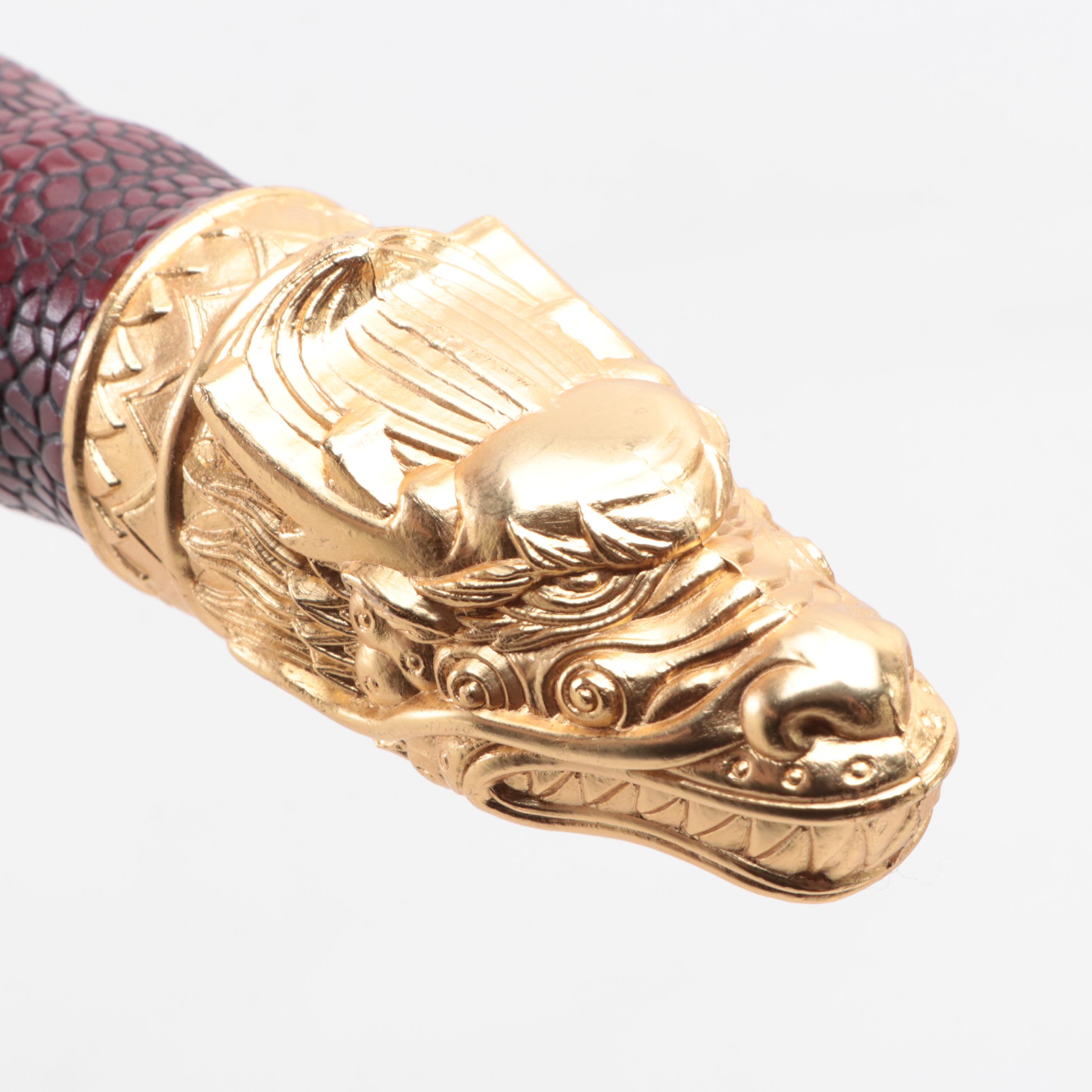 Japanese Style Flying Dragon Decorative Dagger with Display Stand