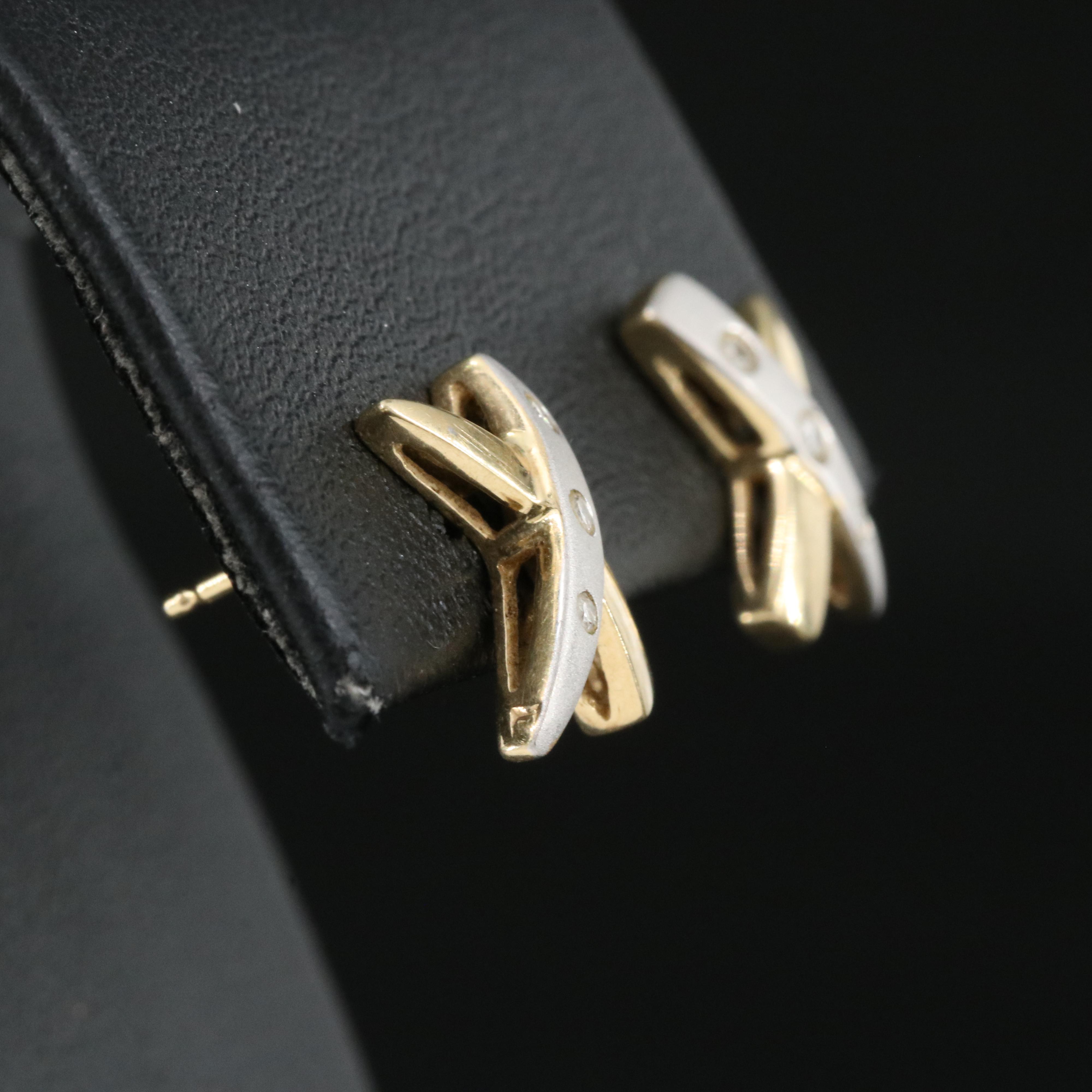 14K 0.06 CTW Diamond "X" Earrings