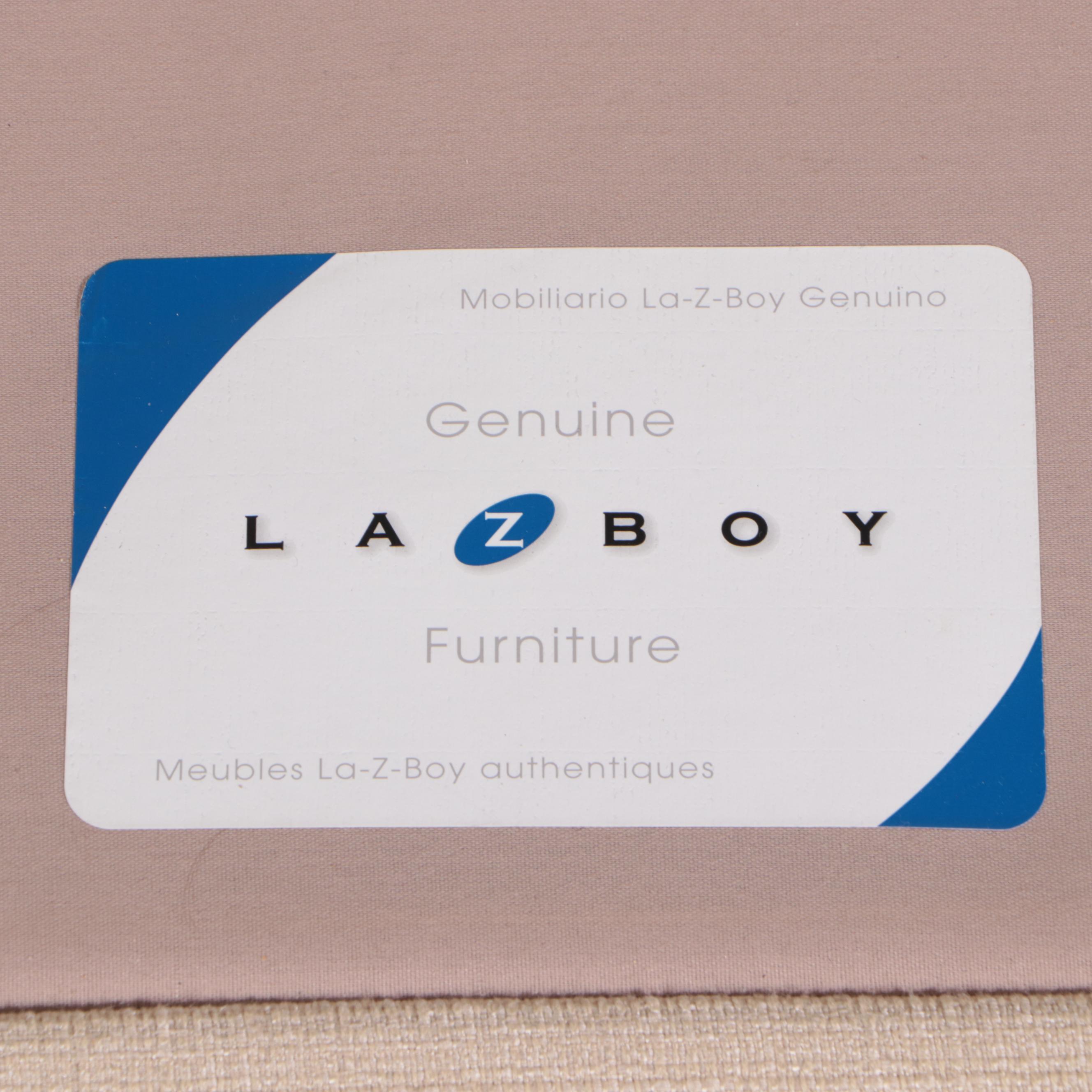 La-Z-Boy Button-Back Two-Seat Roll Arm Sofa in Oatmeal