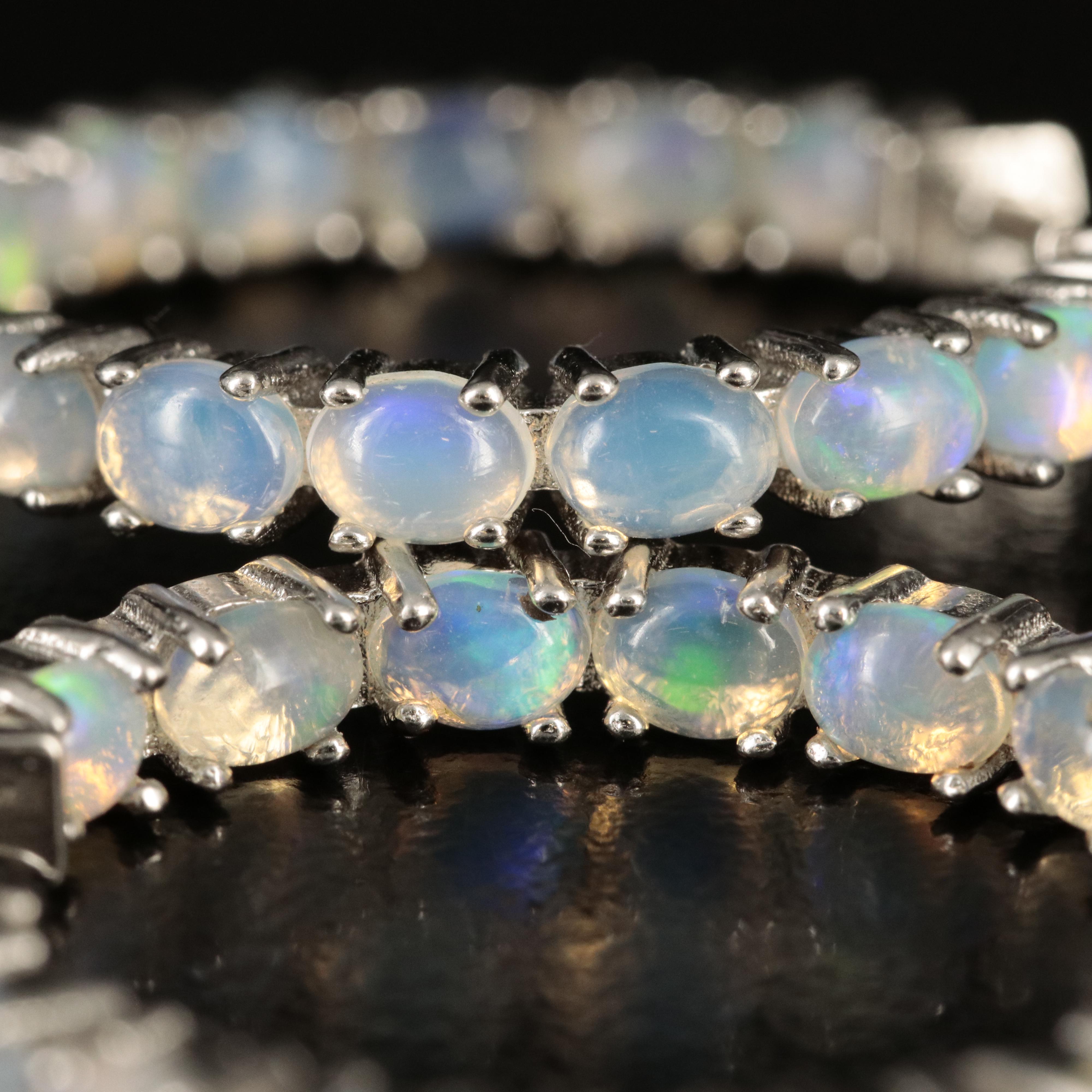Sterling Opal Inside-Out Hoop Earrings